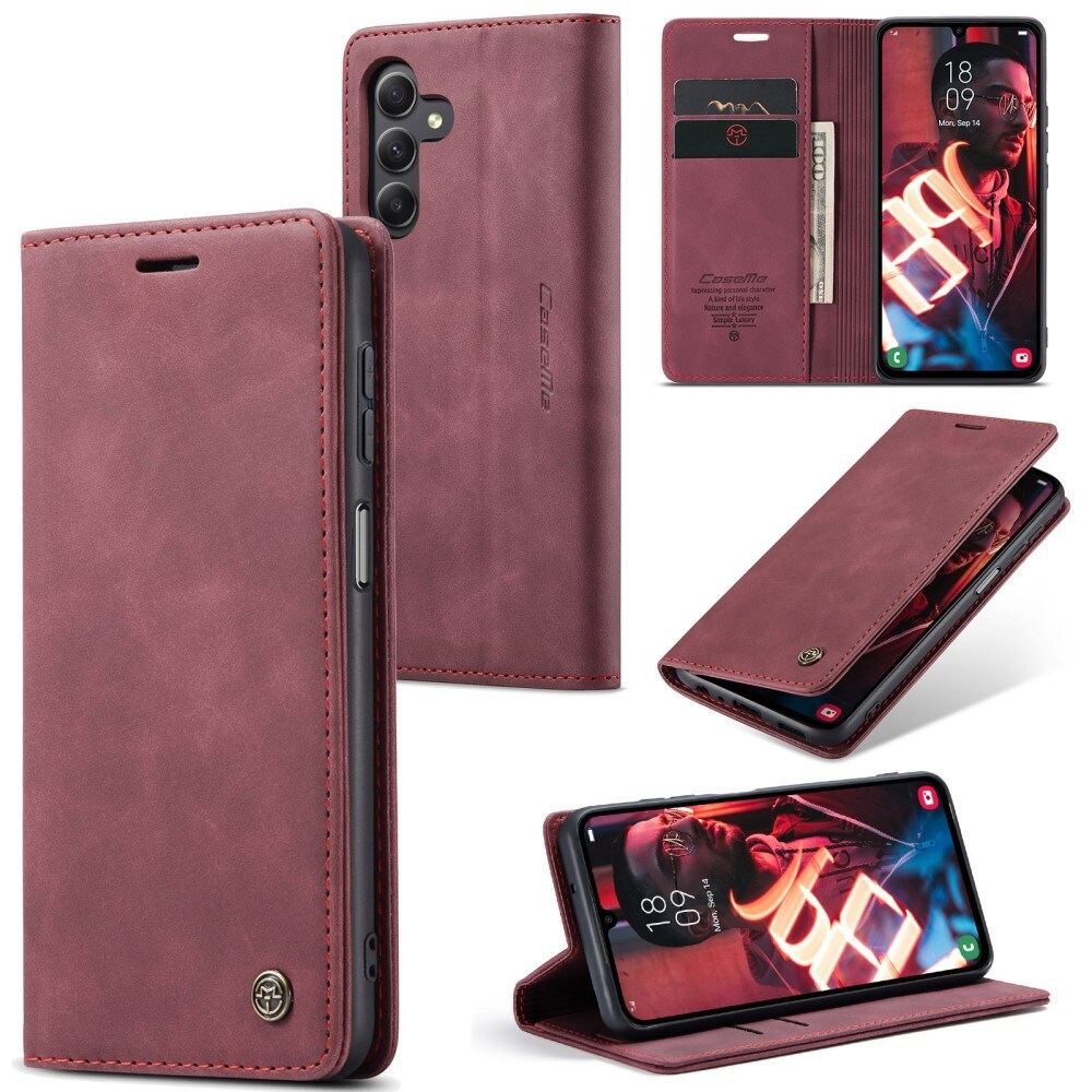 Samsung Galaxy A15 Slankt lommeboketui, Rød