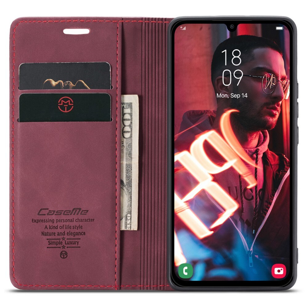 Samsung Galaxy A15 Slankt lommeboketui, Rød