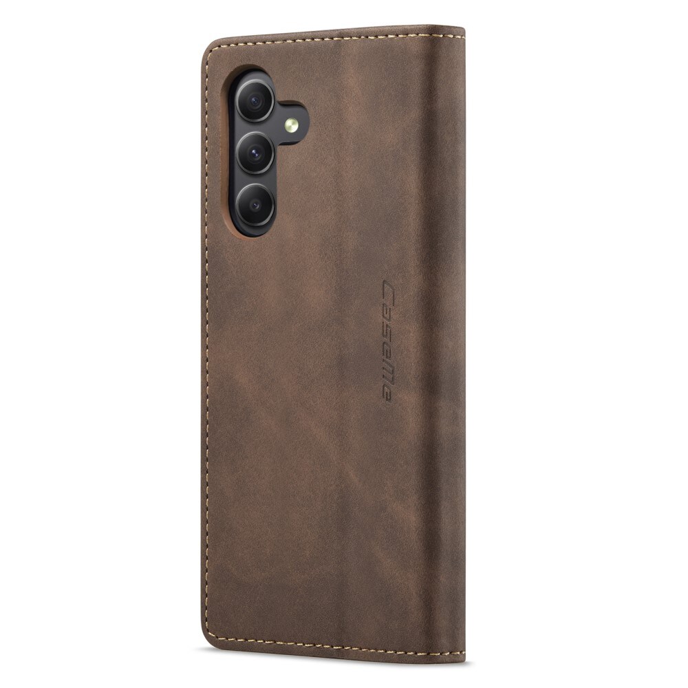 Samsung Galaxy A15 Slankt lommeboketui, Brun