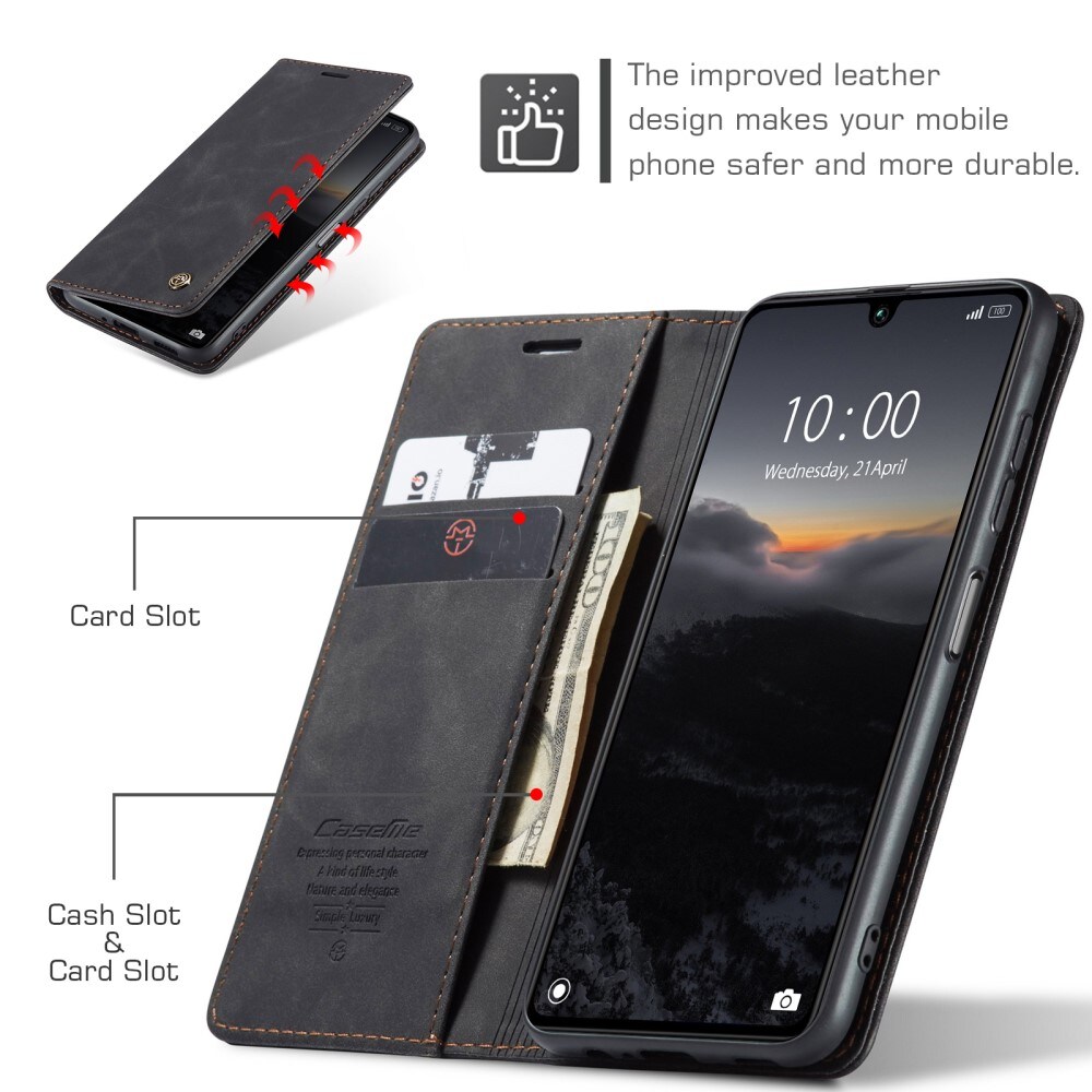 Xiaomi Redmi 13C Slankt lommeboketui, Svart