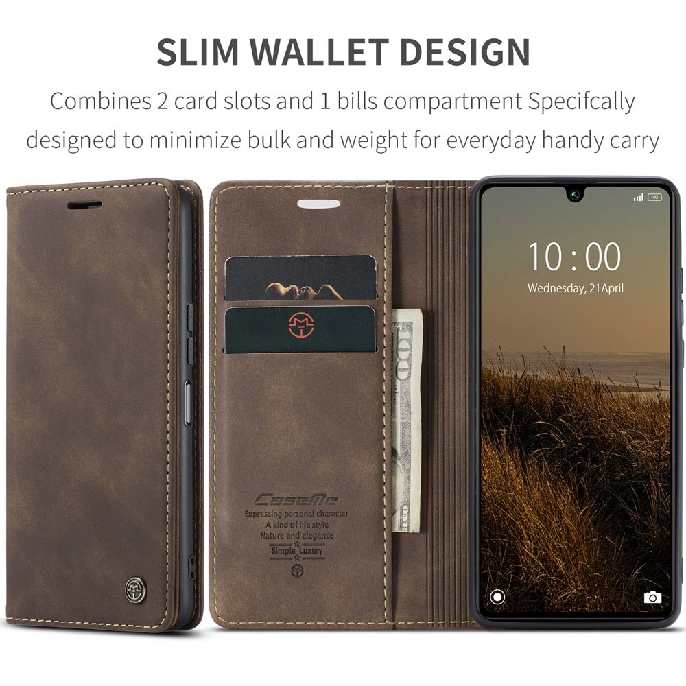 Xiaomi Redmi 13C Slankt lommeboketui, Brun