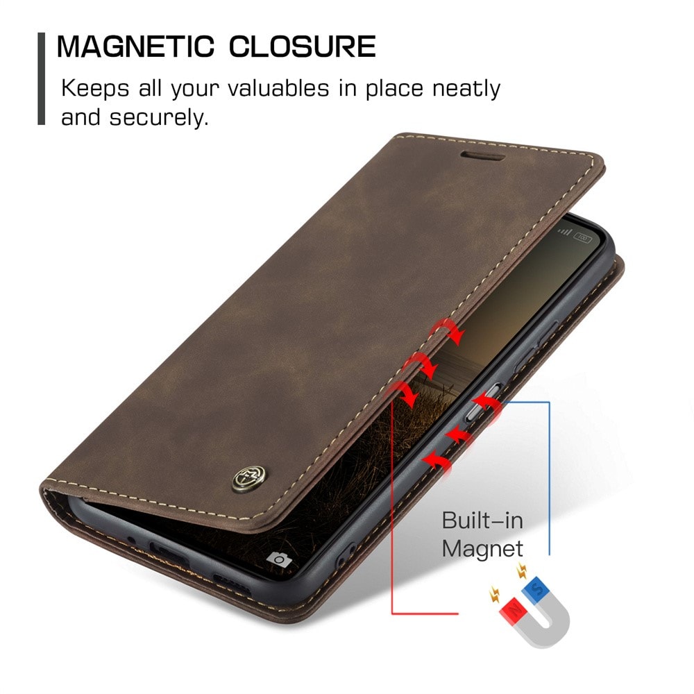 Xiaomi Redmi 13C Slankt lommeboketui, Brun