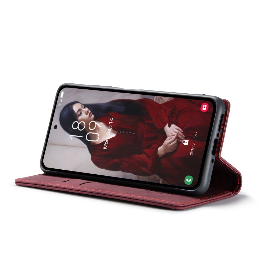 Samsung Galaxy A35 Slankt lommeboketui, Rød
