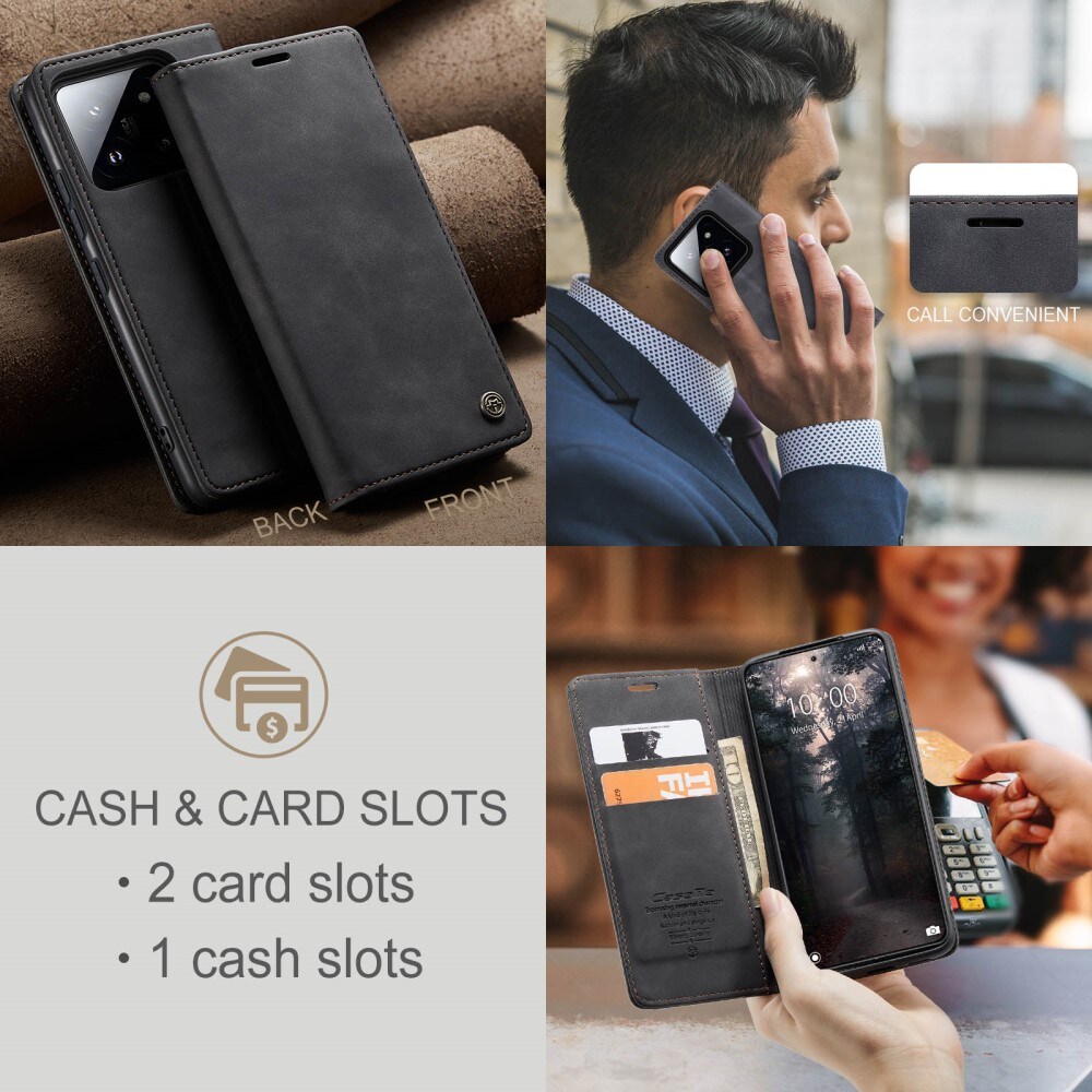 Xiaomi 14 Slankt lommeboketui, Svart