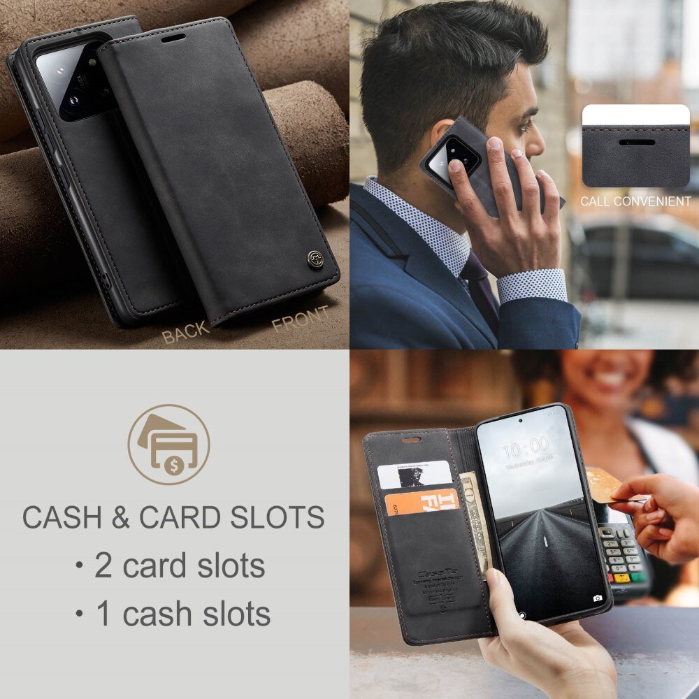 Xiaomi 14 Pro Slankt lommeboketui, Svart