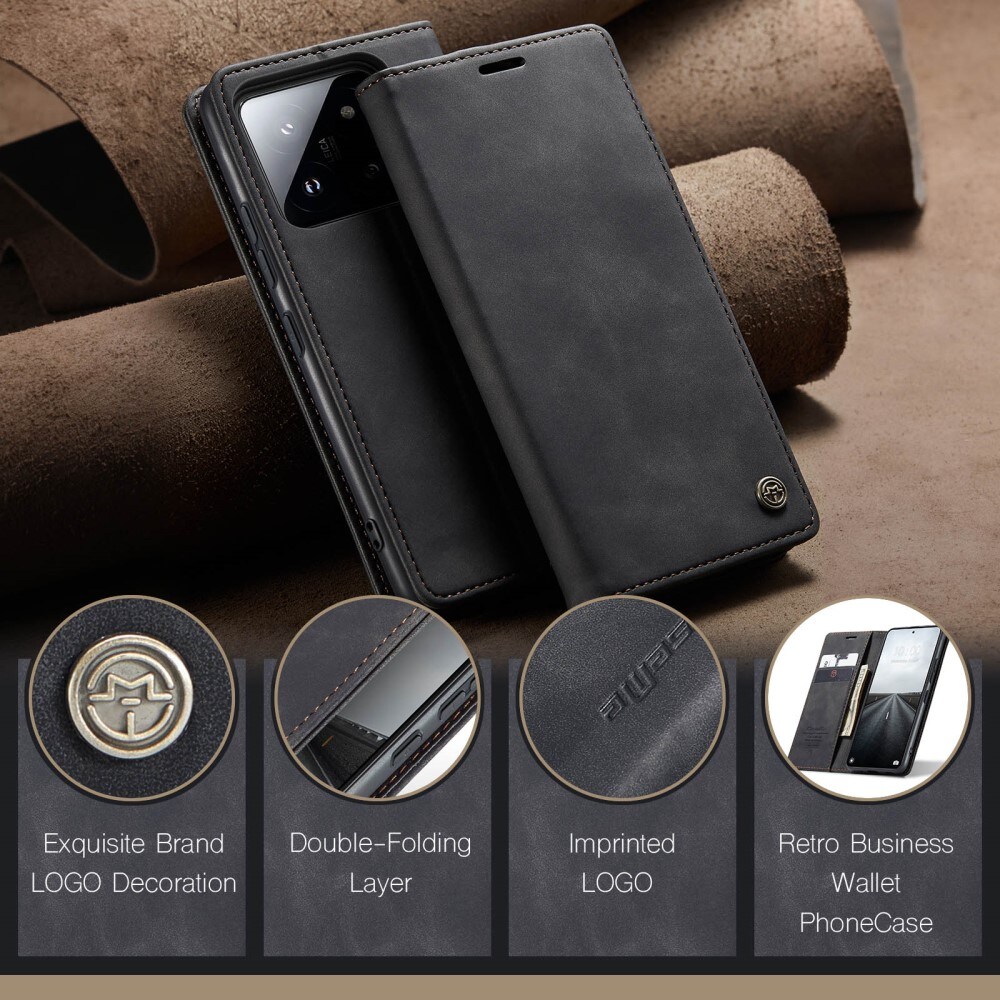 Xiaomi 14 Pro Slankt lommeboketui, Svart