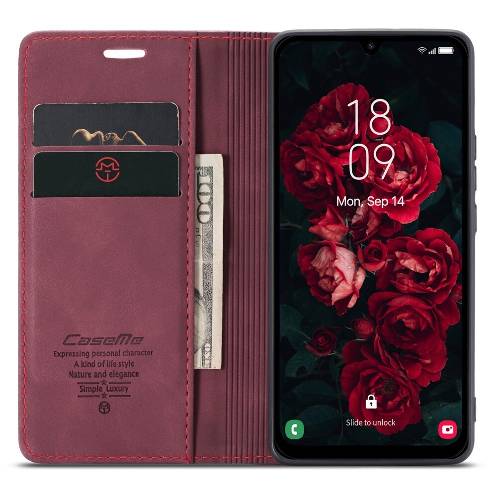Samsung Galaxy A25 Slankt lommeboketui, Rød