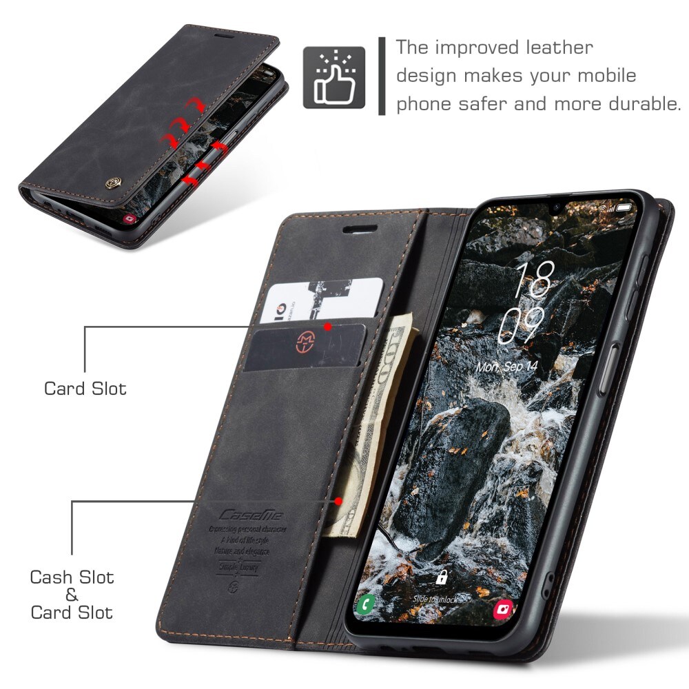 Samsung Galaxy A25 Slankt lommeboketui, Svart