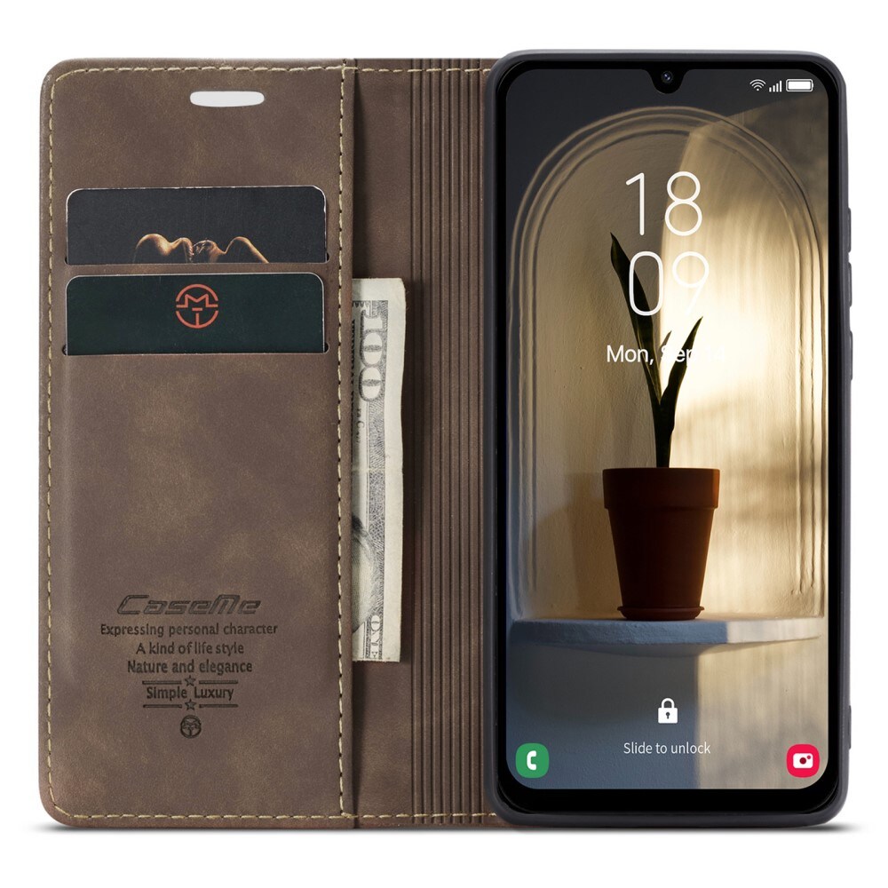 Samsung Galaxy A25 Slankt lommeboketui, Brun