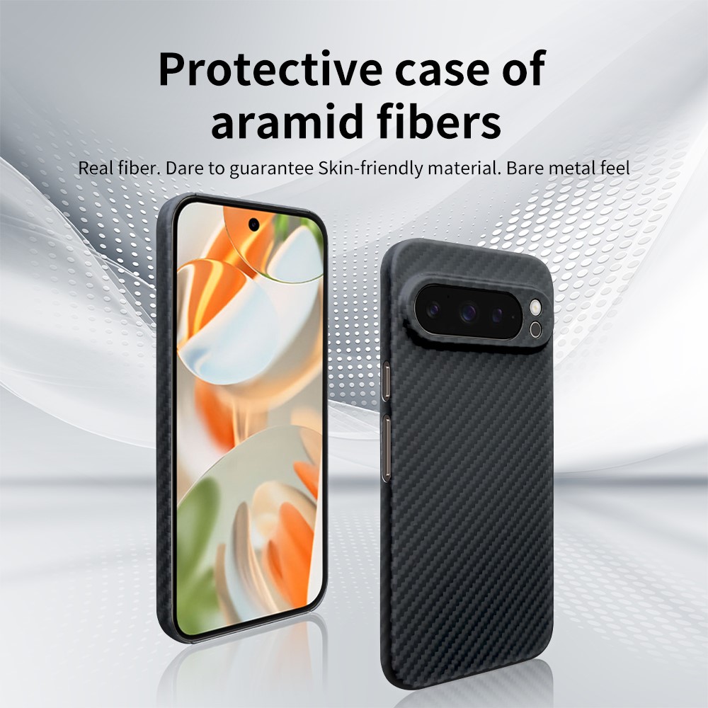 Google Pixel 9 Pro Slankt deksel i aramidfiber, Svart