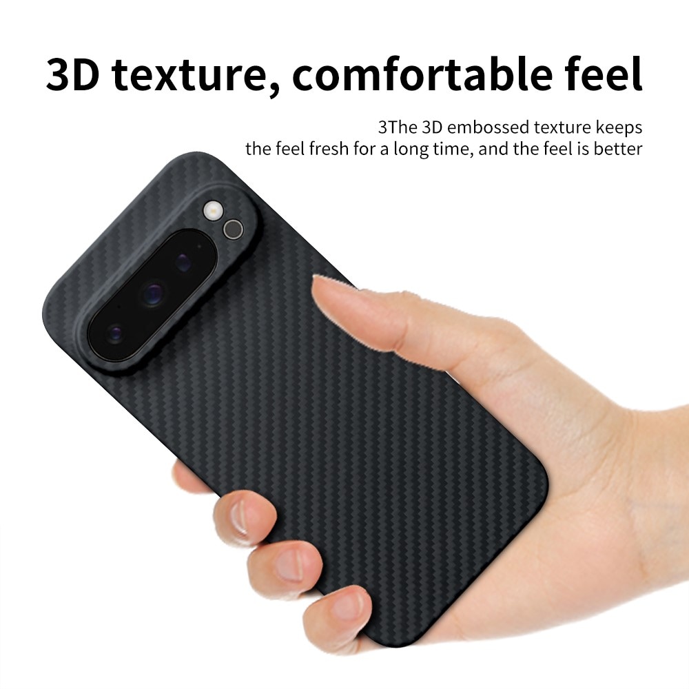 Google Pixel 9 Pro Slankt deksel i aramidfiber, Svart