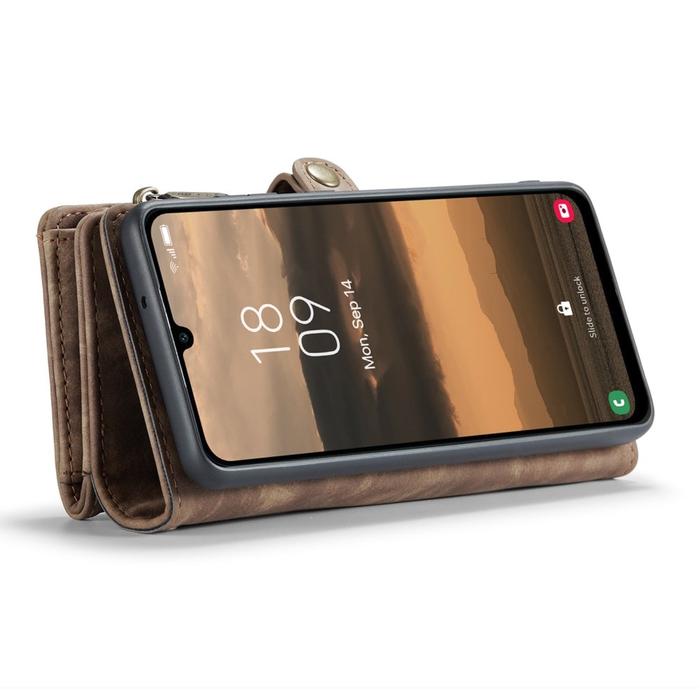 Samsung Galaxy A25 Romslig lommeboketui med mange kortlommer, Brun