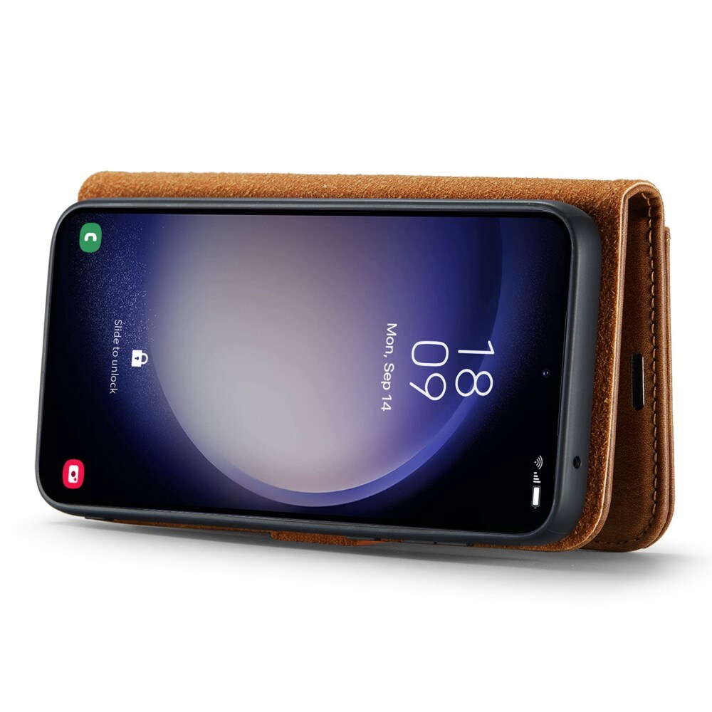 Samsung Galaxy A15 Lommeboketui med avtakbart deksel, Cognac