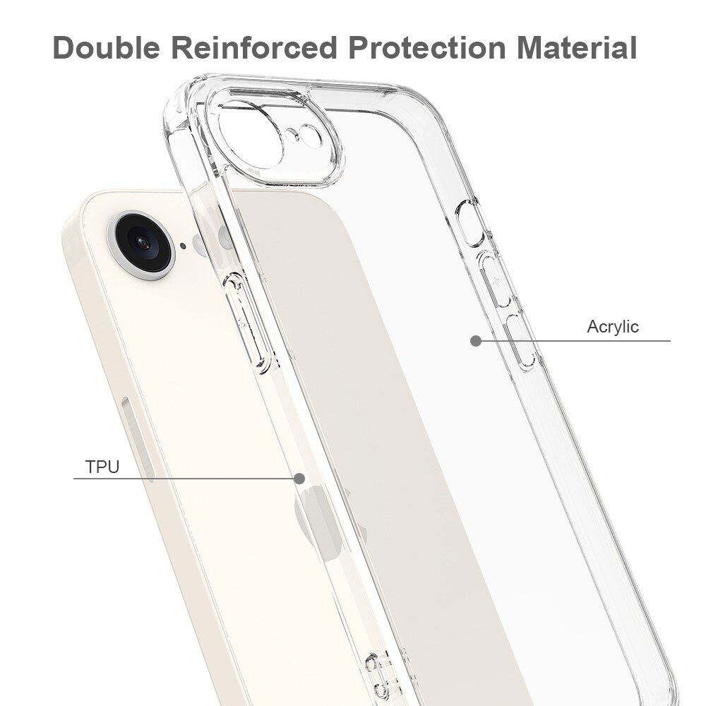iPhone 16e Crystal Hybrid-deksel, Gjennomsiktig