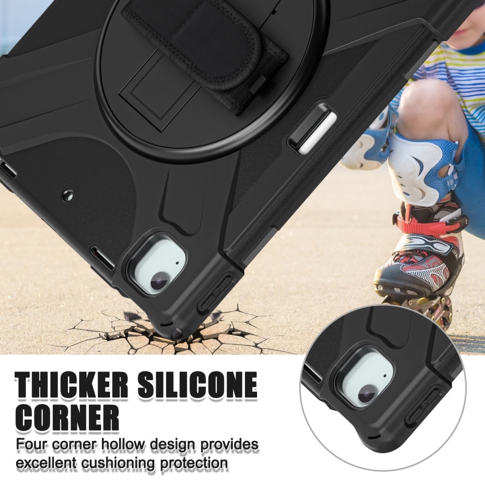 Apple iPad Air 11 6th Gen (2024) Tøft hybriddeksel med skulderrem Svart