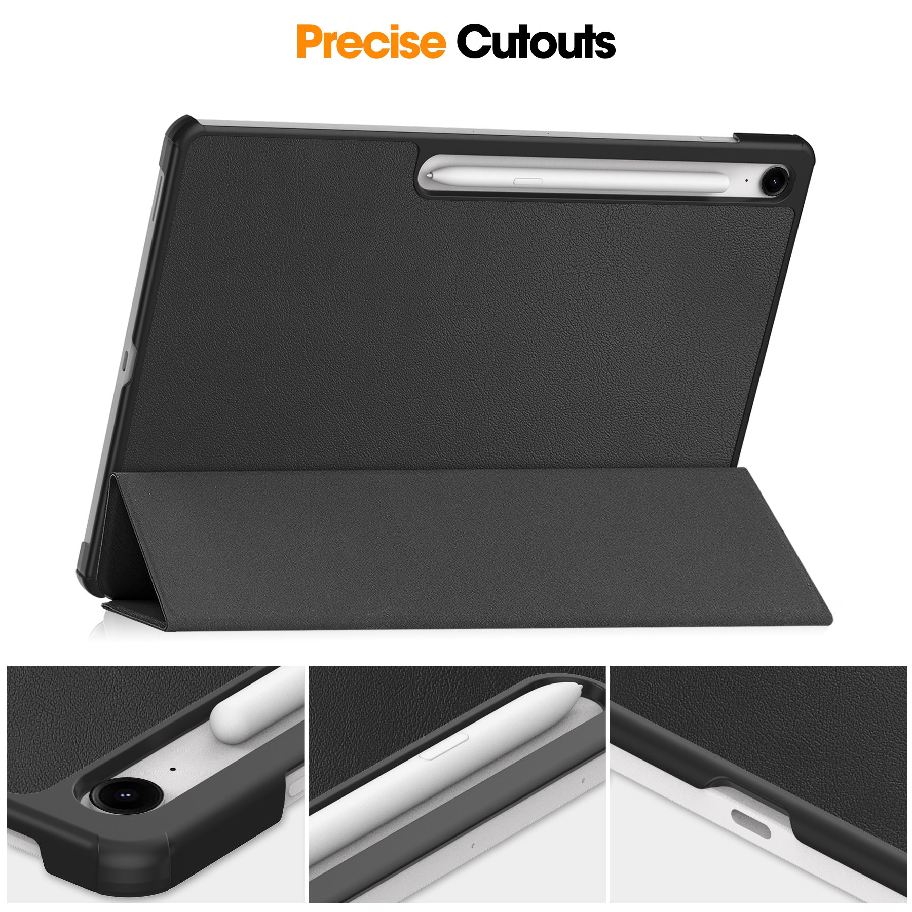 Samsung Galaxy Tab S10 FE Plus Tri-Fold etui, Svart