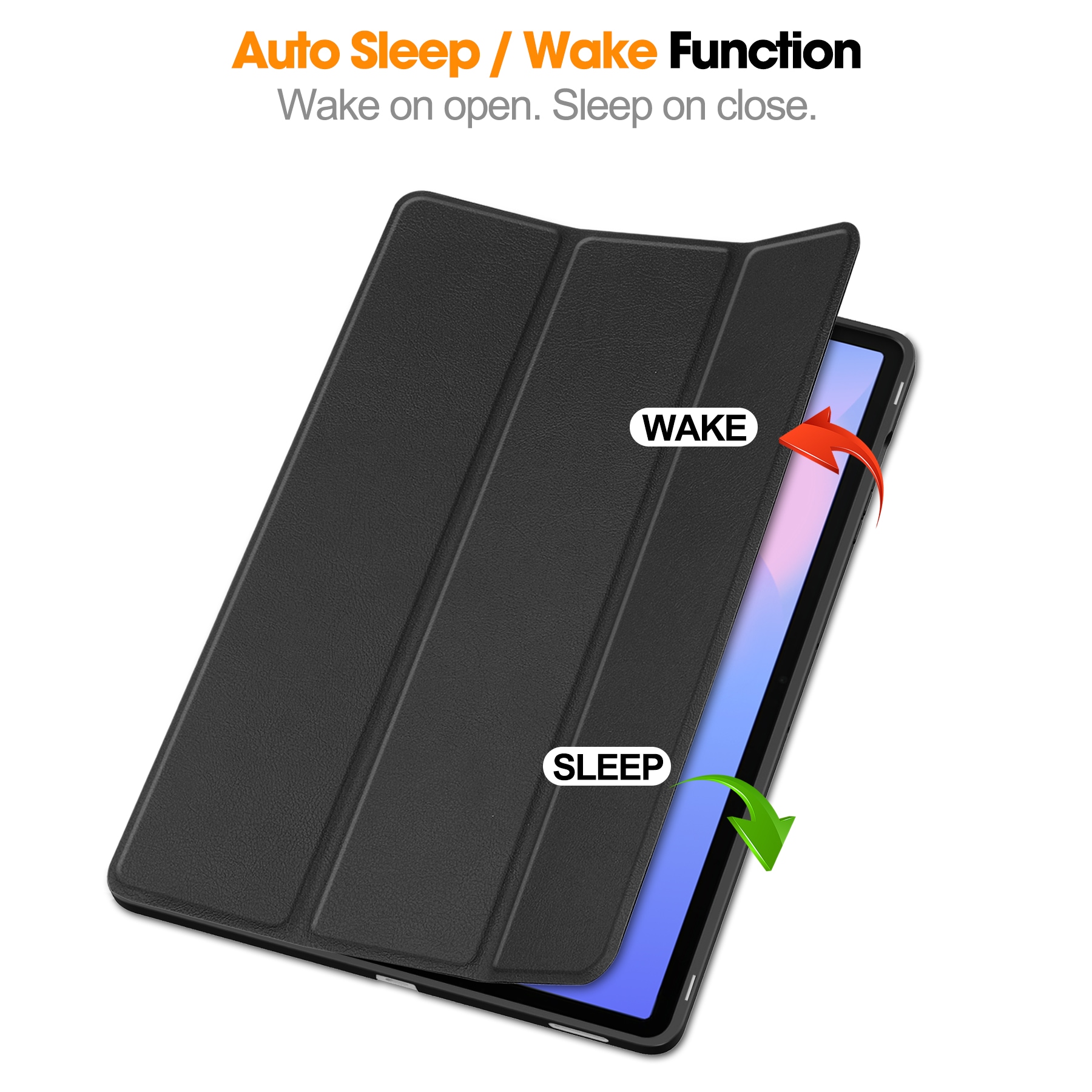 Samsung Galaxy Tab S10 FE Plus Tri-fold etui med pennholder, Svart