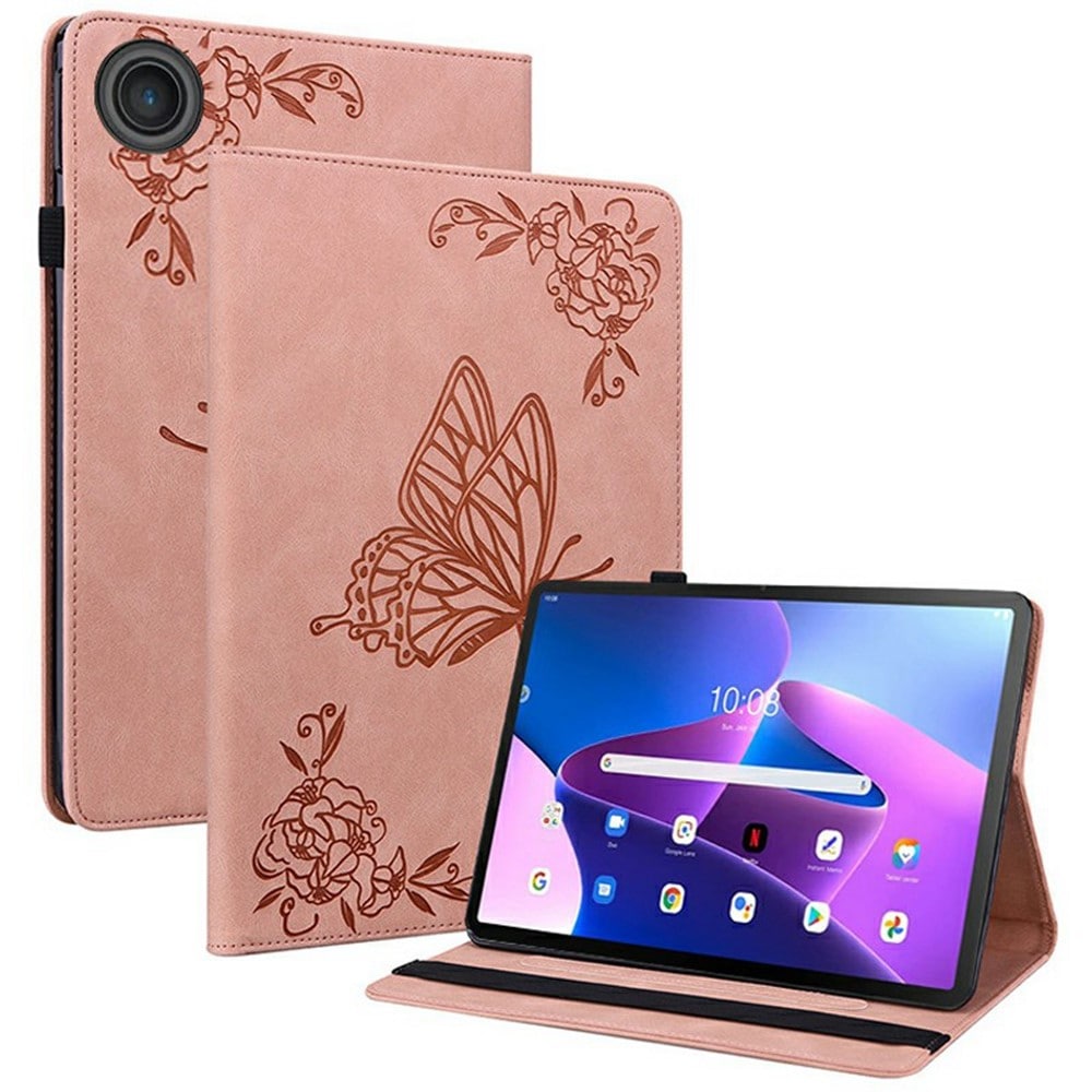  Lenovo Tab Fint etui med sommerfugler, Rosa