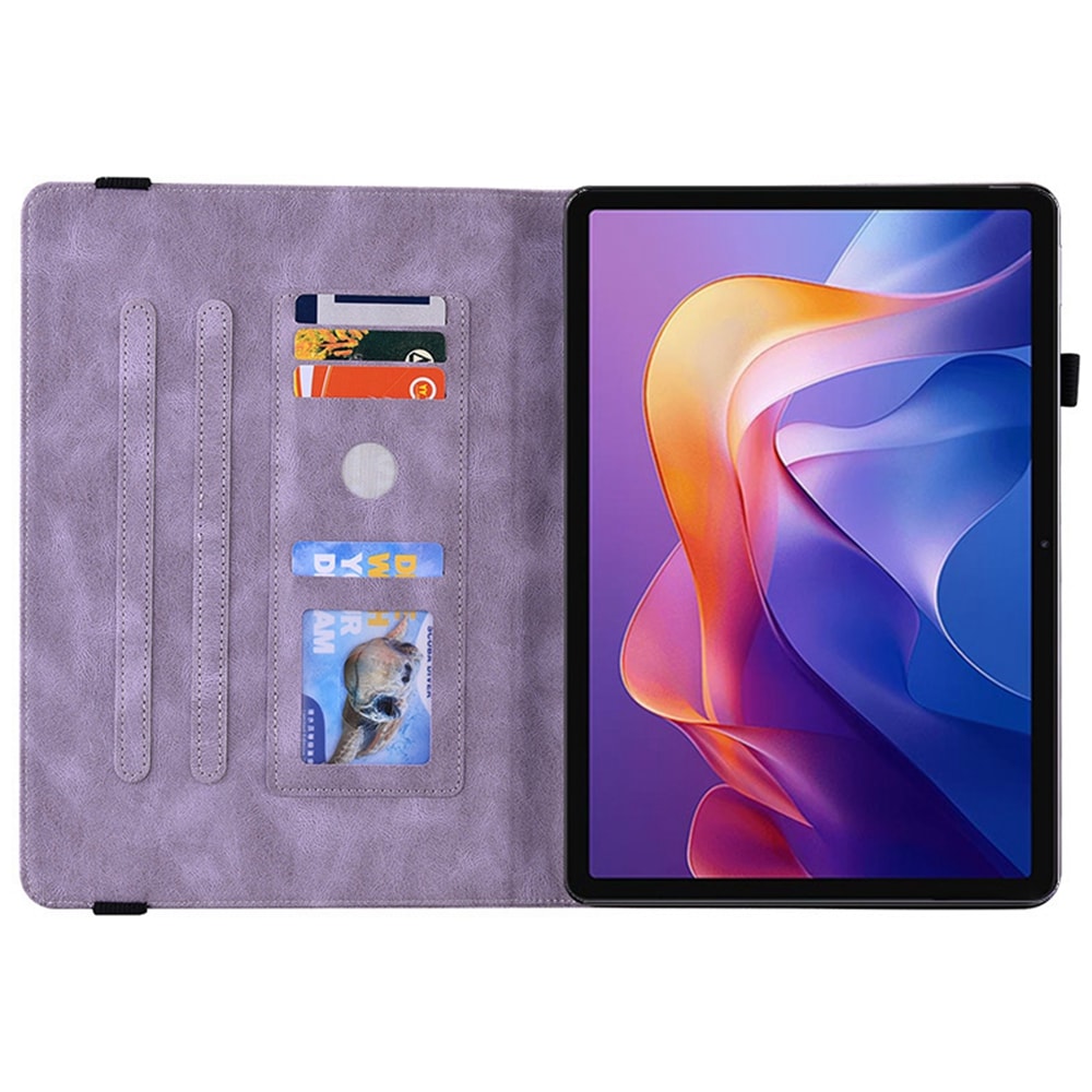 Xiaomi Redmi Pad 2 Fint etui med sommerfugler, Lilla