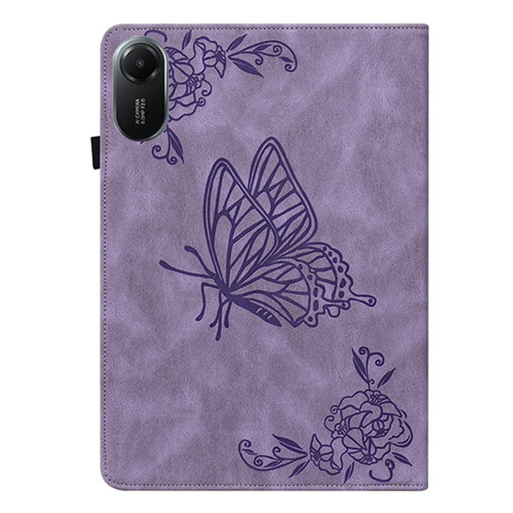 Xiaomi Redmi Pad 2 Fint etui med sommerfugler, Lilla