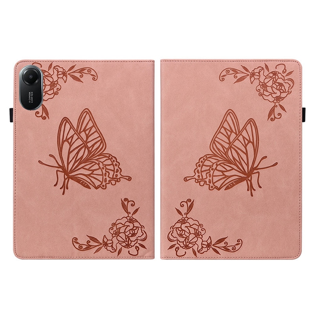 Xiaomi Redmi Pad 2 Fint etui med sommerfugler, Rosa