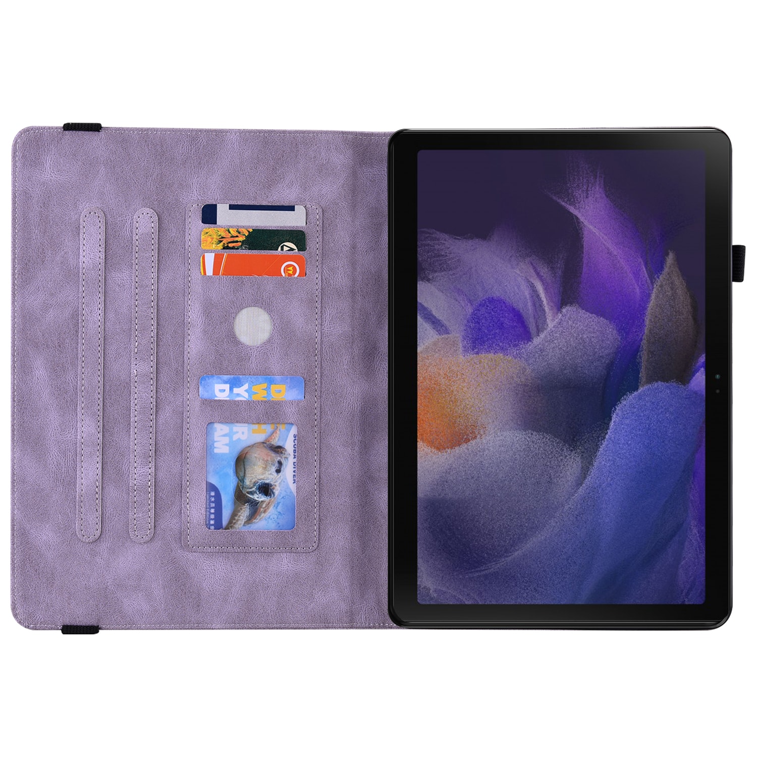 Samsung Galaxy Tab A11 Fint etui med sommerfugler, Lilla