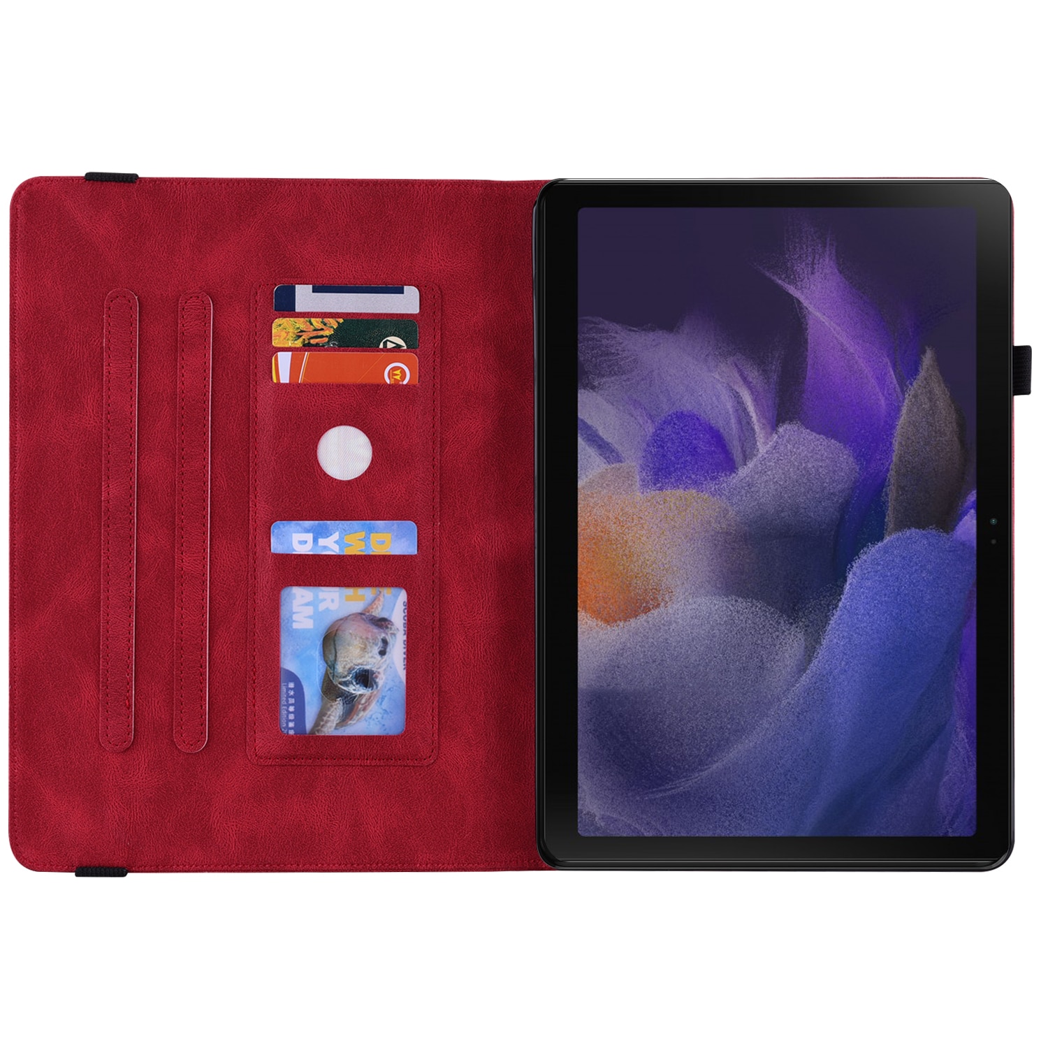 Samsung Galaxy Tab A11 Plus Fint etui med sommerfugler, Rød