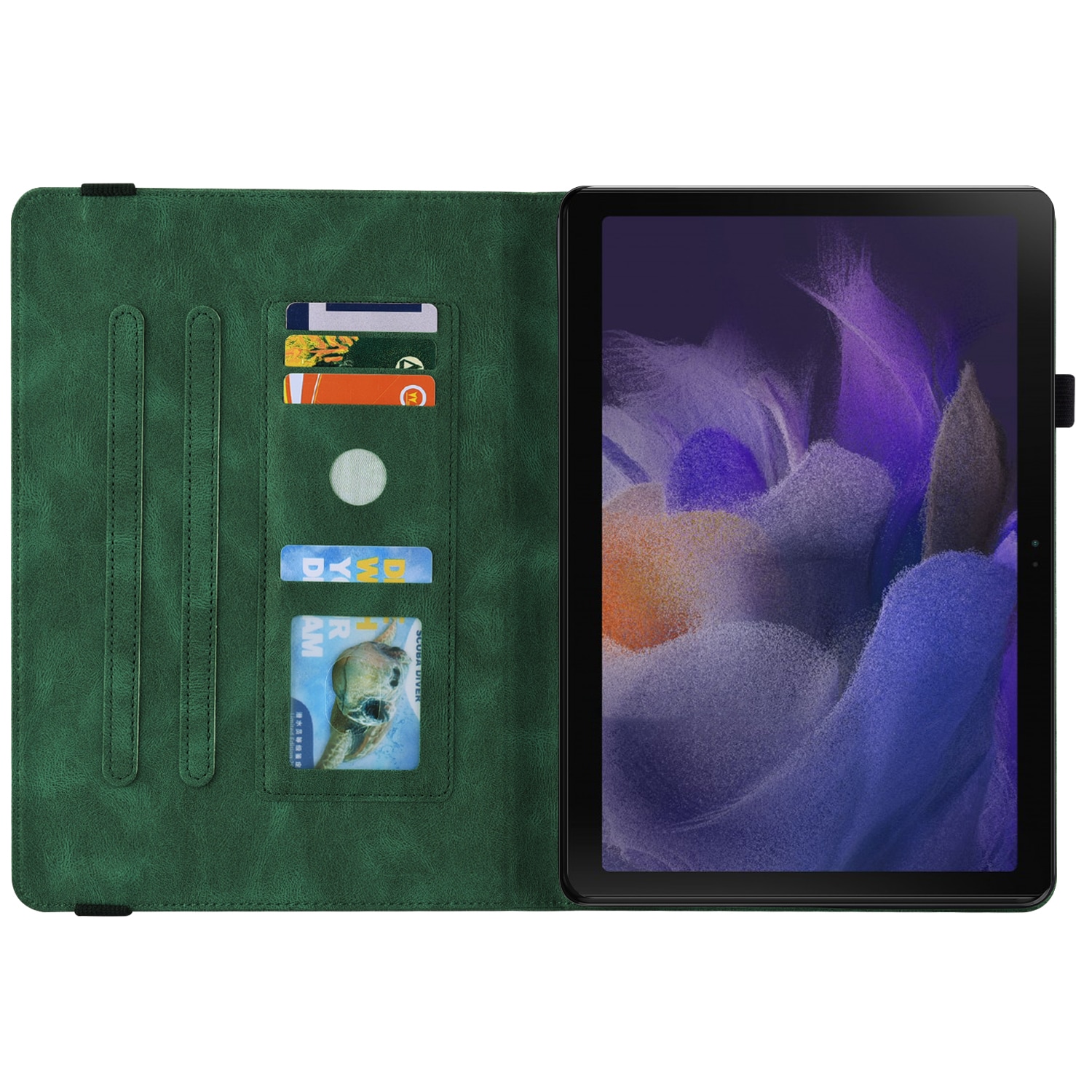 Samsung Galaxy Tab A11 Plus Fint etui med sommerfugler, Grønn