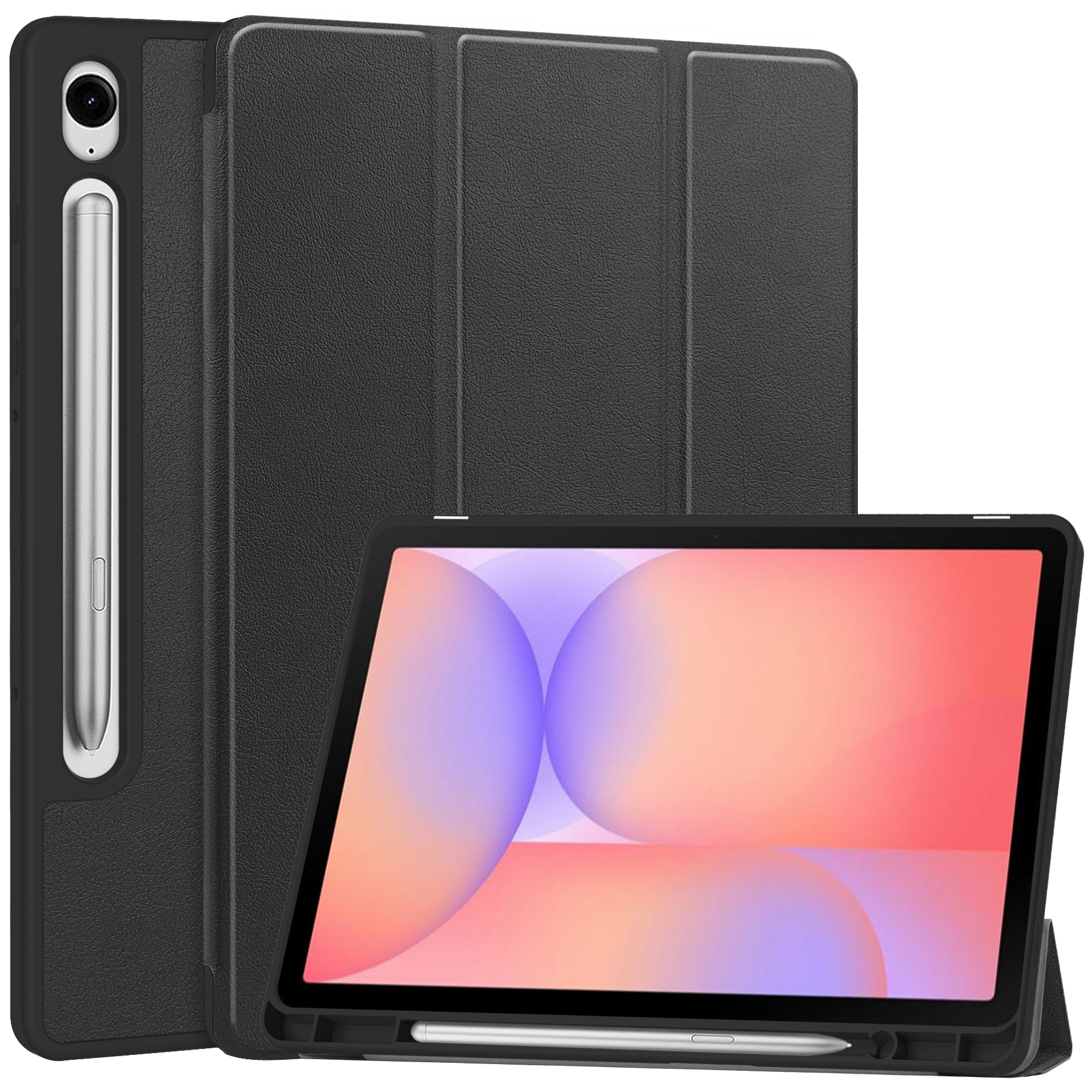 Samsung Galaxy Tab S10 Lite Tri-fold etui med pennholder, Svart