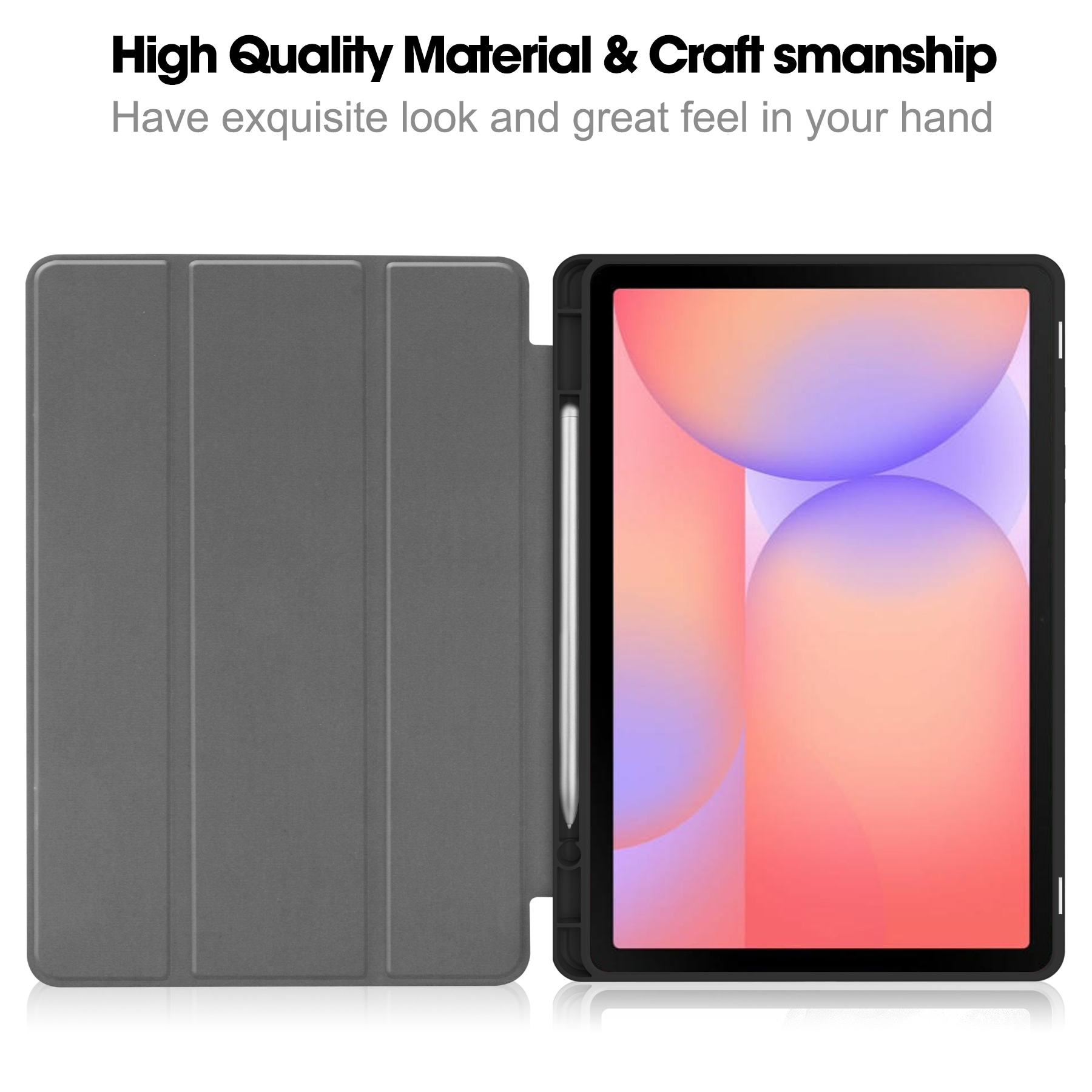 Samsung Galaxy Tab S10 Lite Tri-fold etui med pennholder, Svart