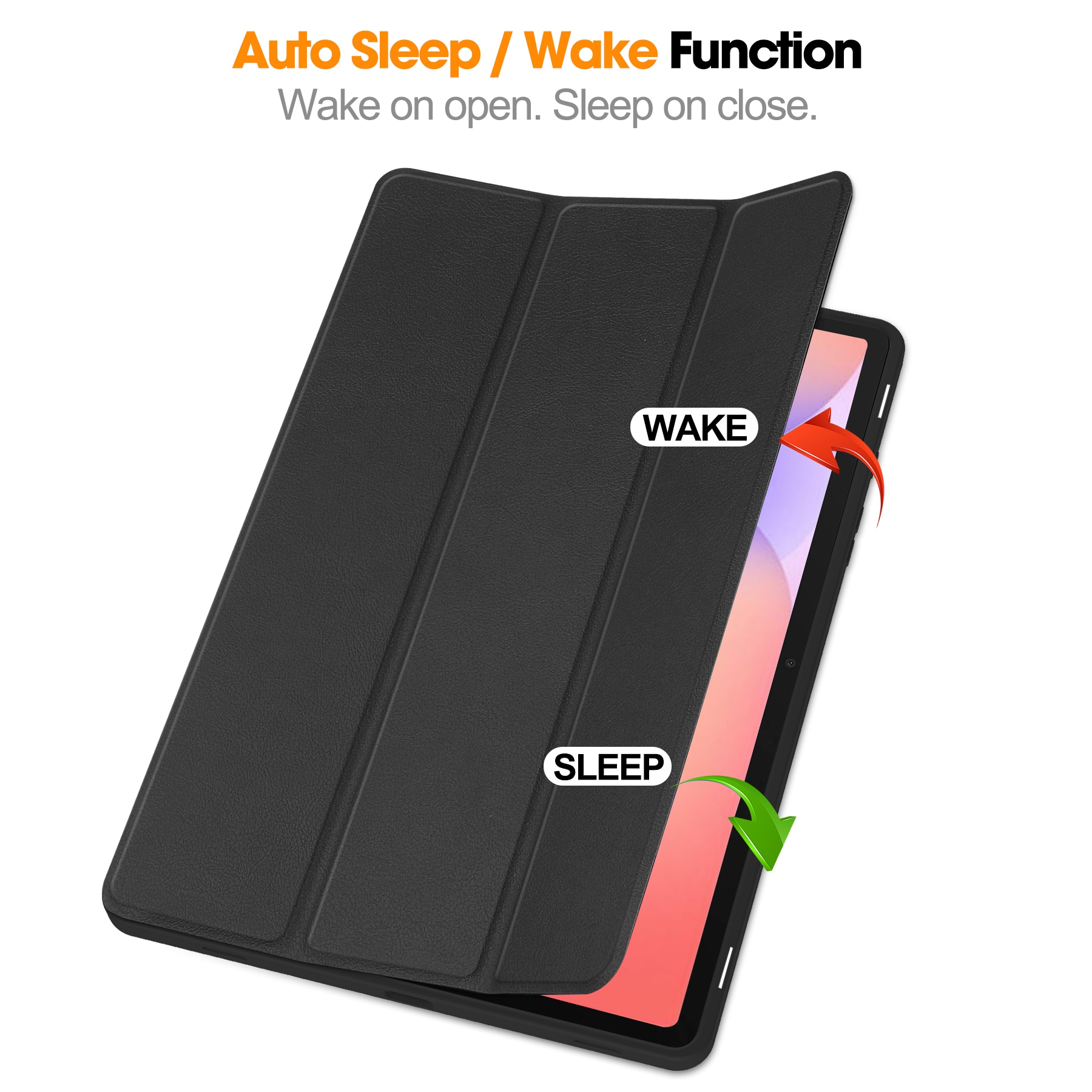 Samsung Galaxy Tab S10 Lite Tri-fold etui med pennholder, Svart