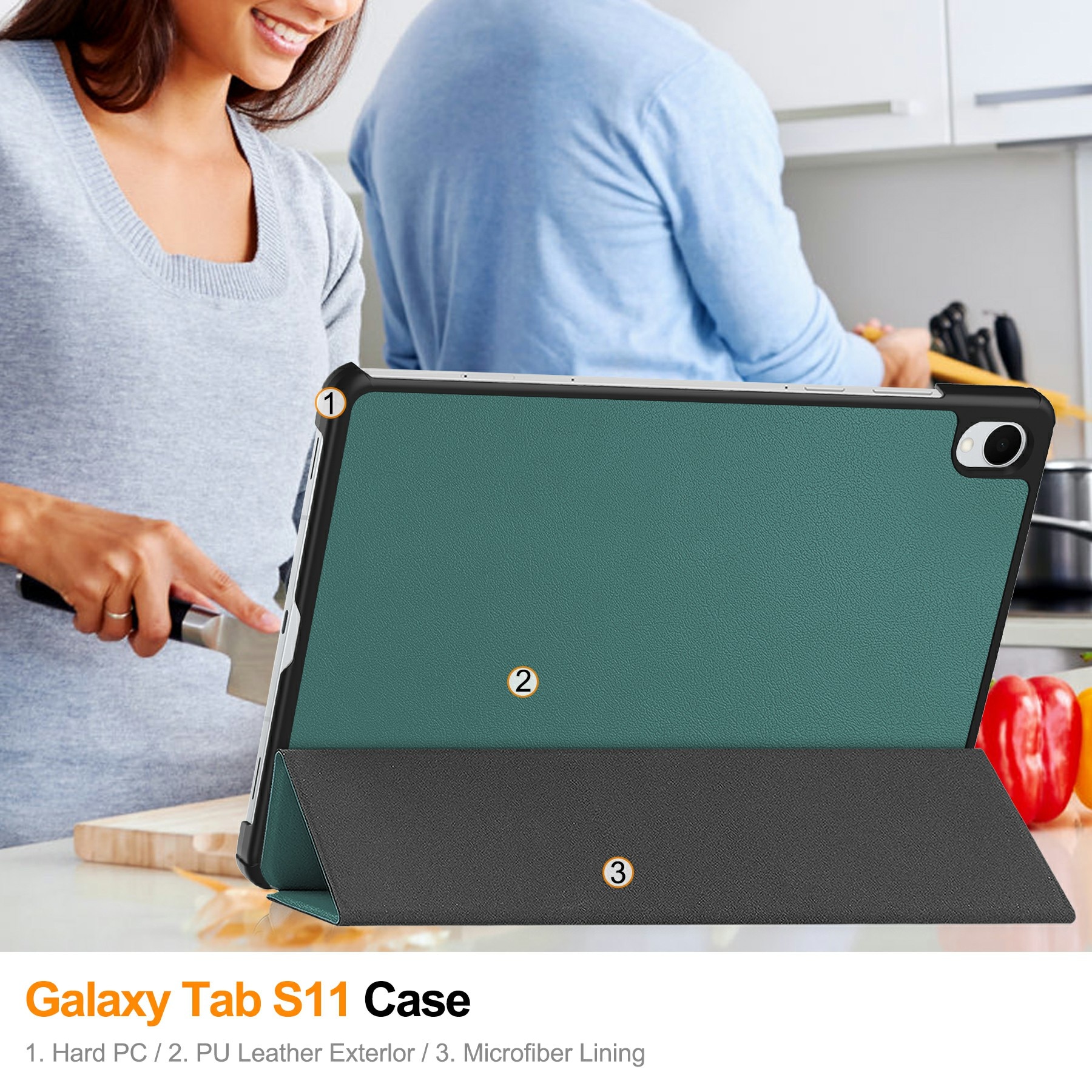 Samsung Galaxy Tab S11 Tri-Fold etui, Grønn