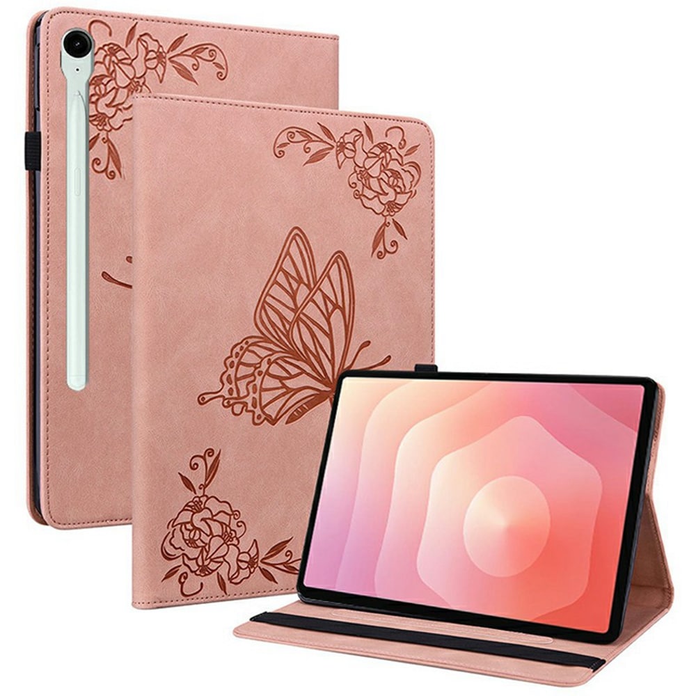 Samsung Galaxy Tab S11 Fint etui med sommerfugler, Rosa