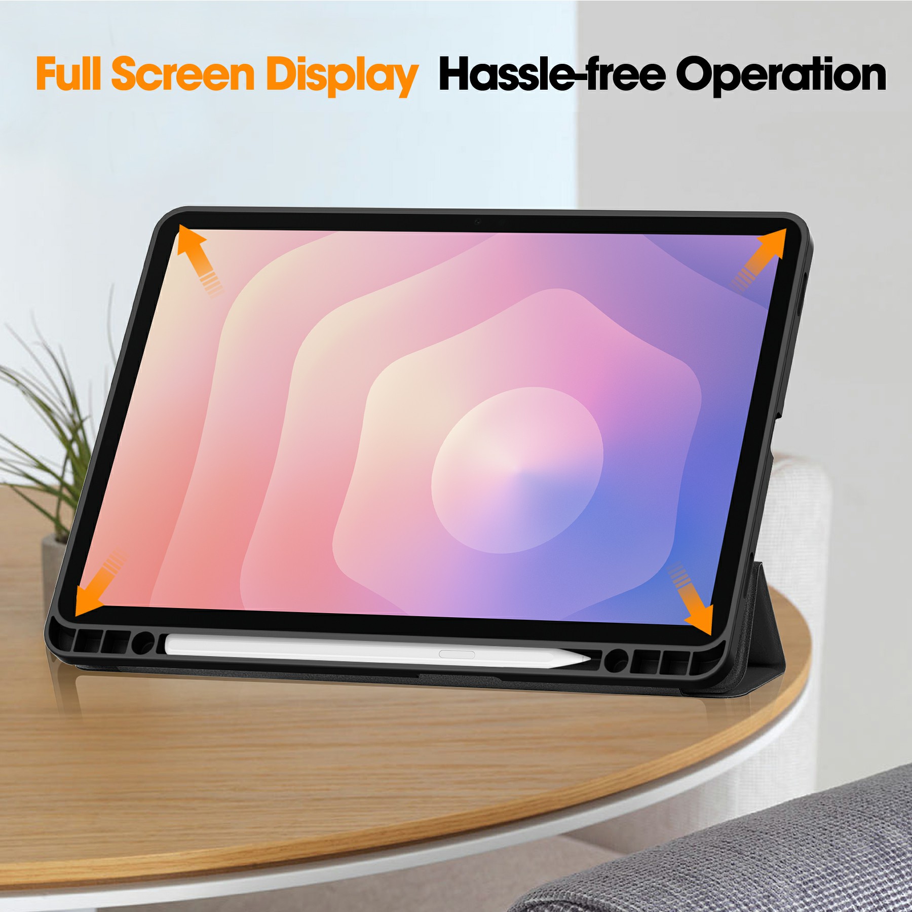 Samsung Galaxy Tab S11 Tri-fold etui med pennholder, Svart