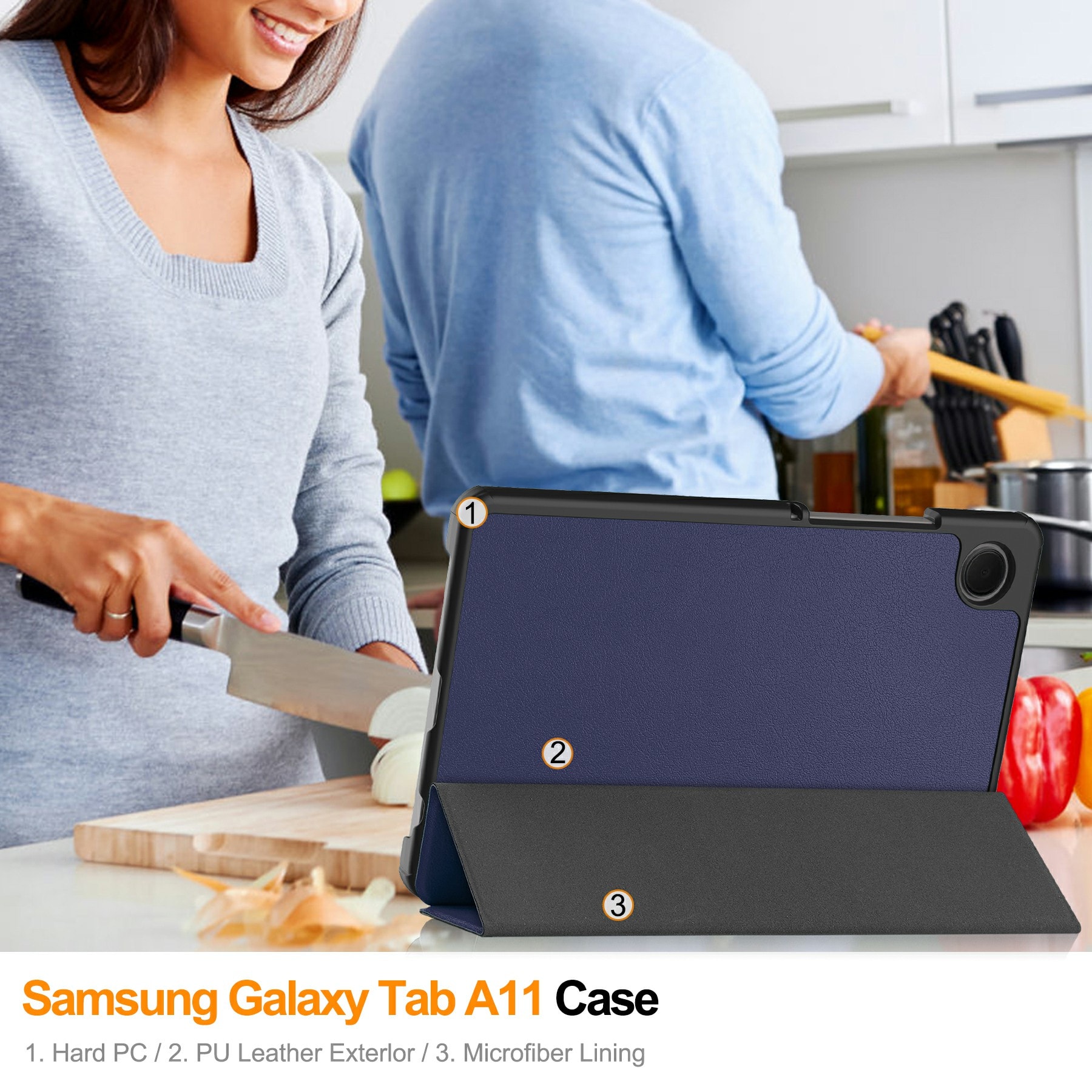 Samsung Galaxy Tab A11 Tri-Fold etui, Blå