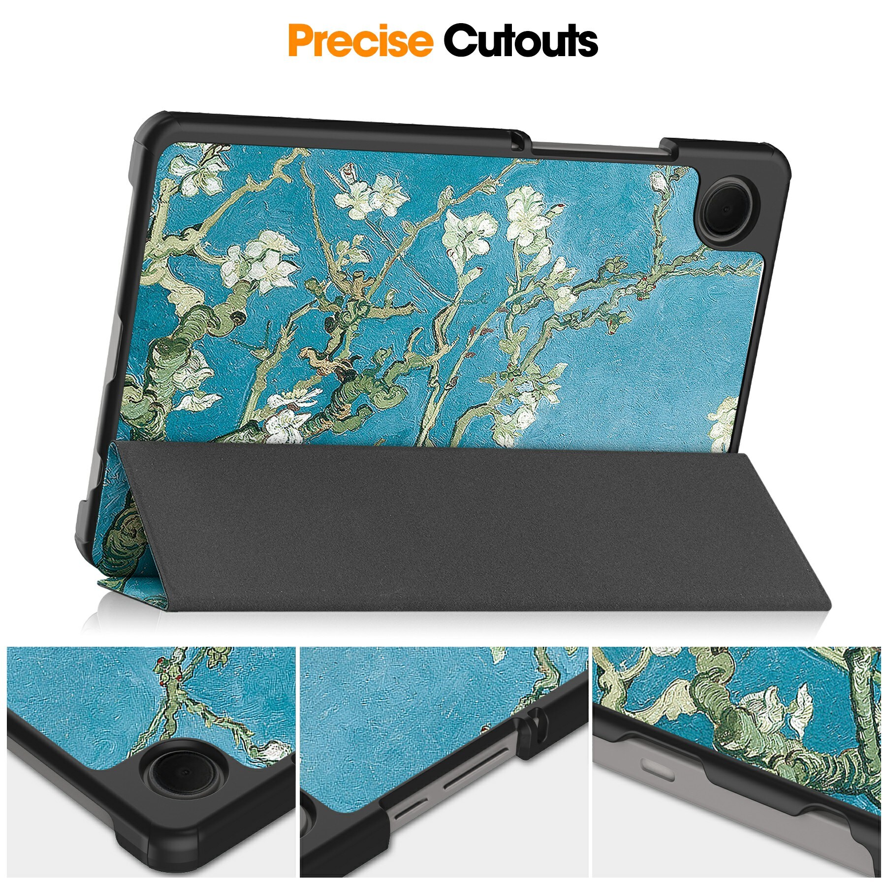Samsung Galaxy Tab A11 Tri-Fold etui, Kirsebærblomster