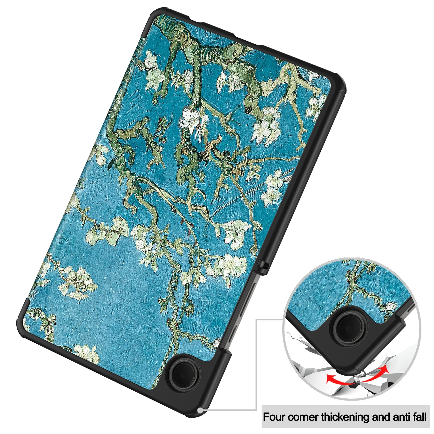 Samsung Galaxy Tab A11 Tri-Fold etui, Kirsebærblomster
