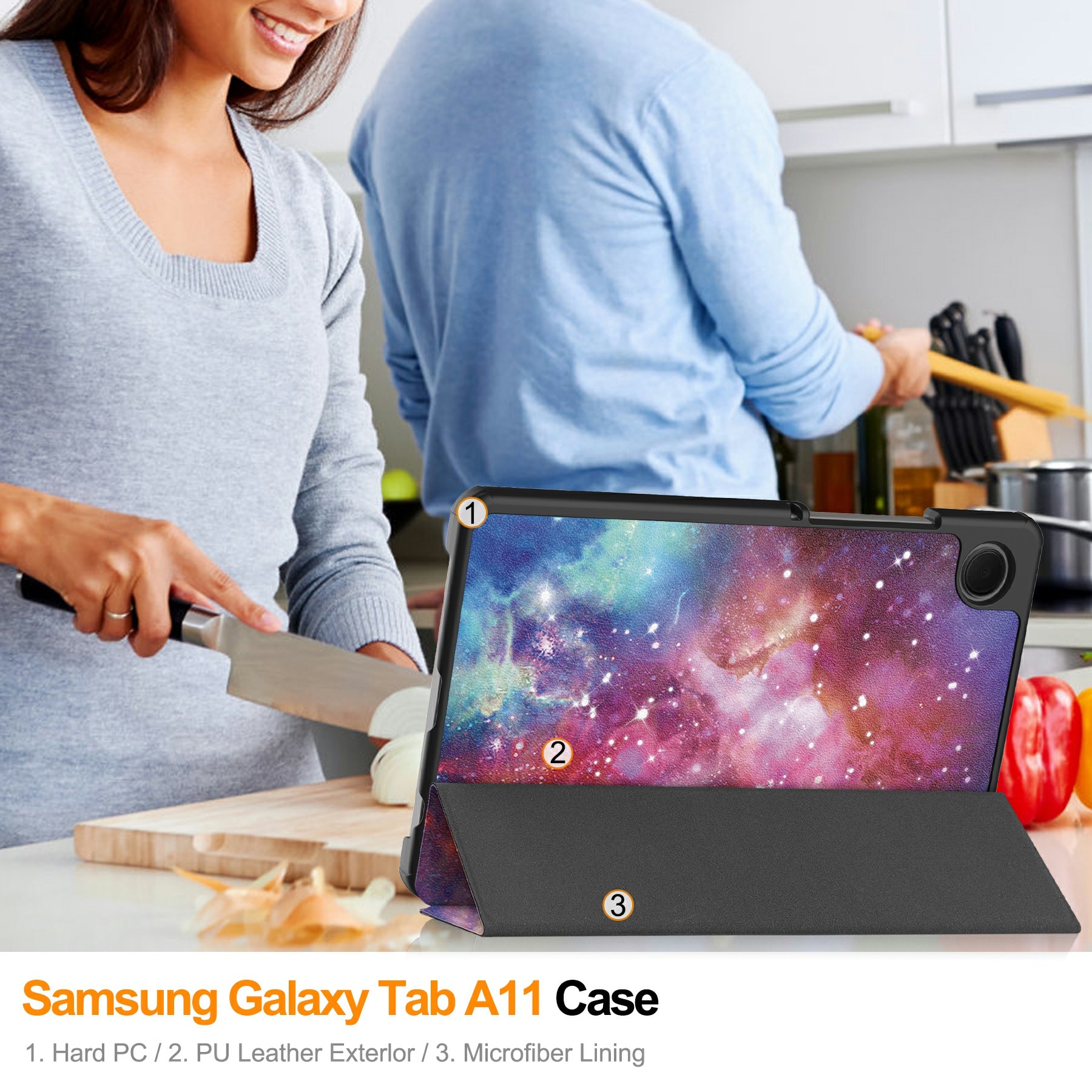 Samsung Galaxy Tab A11 Tri-Fold etui, Rymd