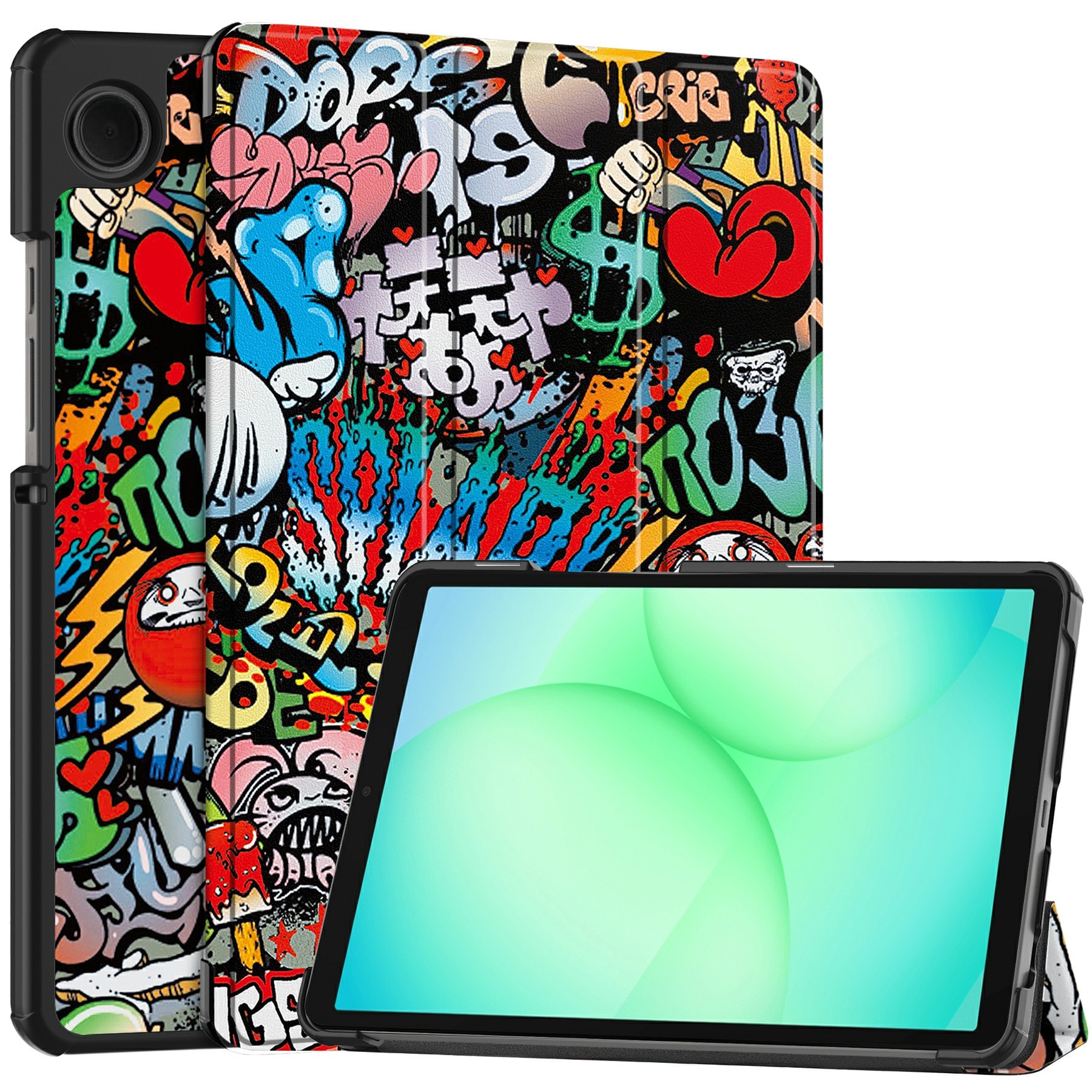 Samsung Galaxy Tab A11 Tri-Fold etui, Graffiti
