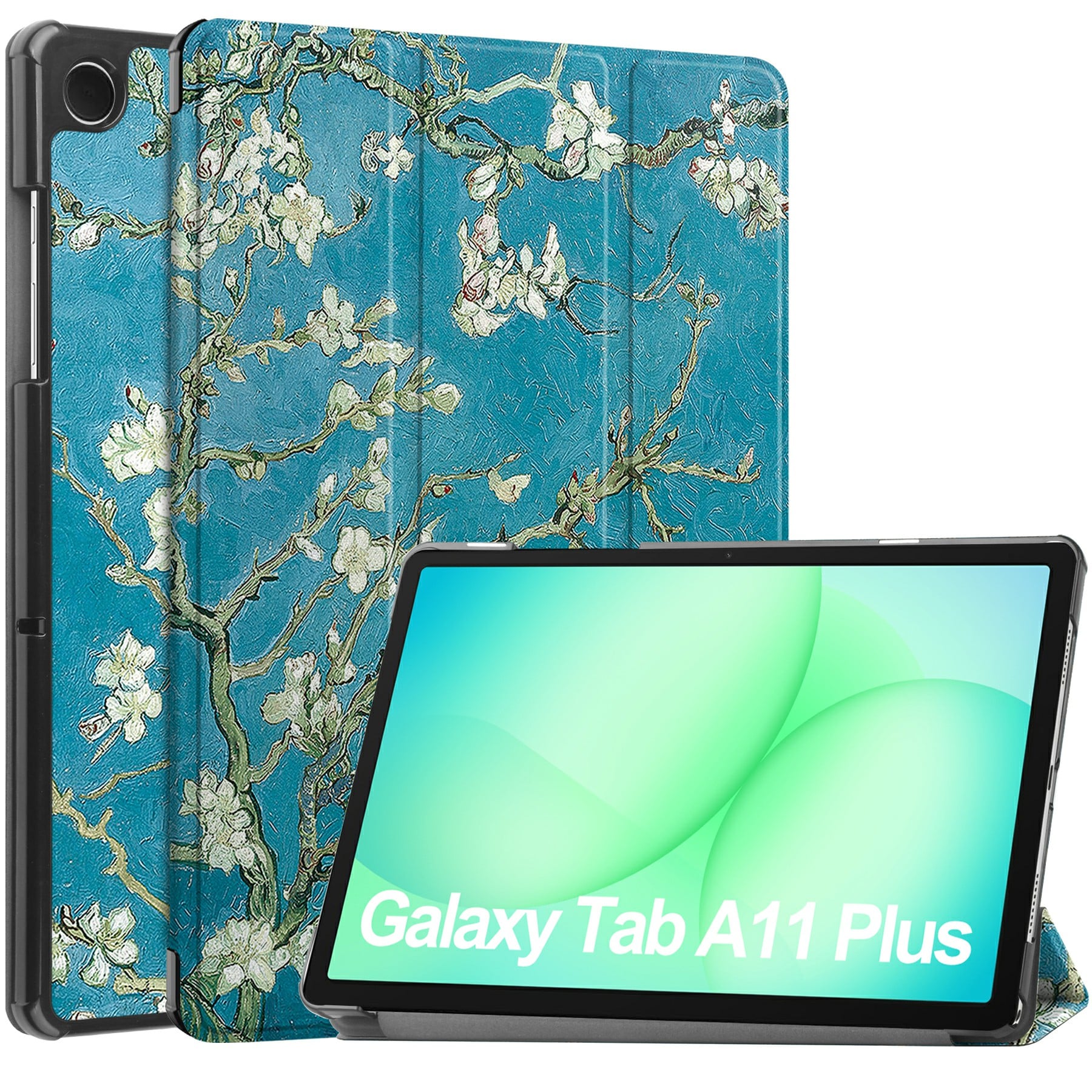 Samsung Galaxy Tab A11 Plus Tri-Fold etui, Kirsebærblomster