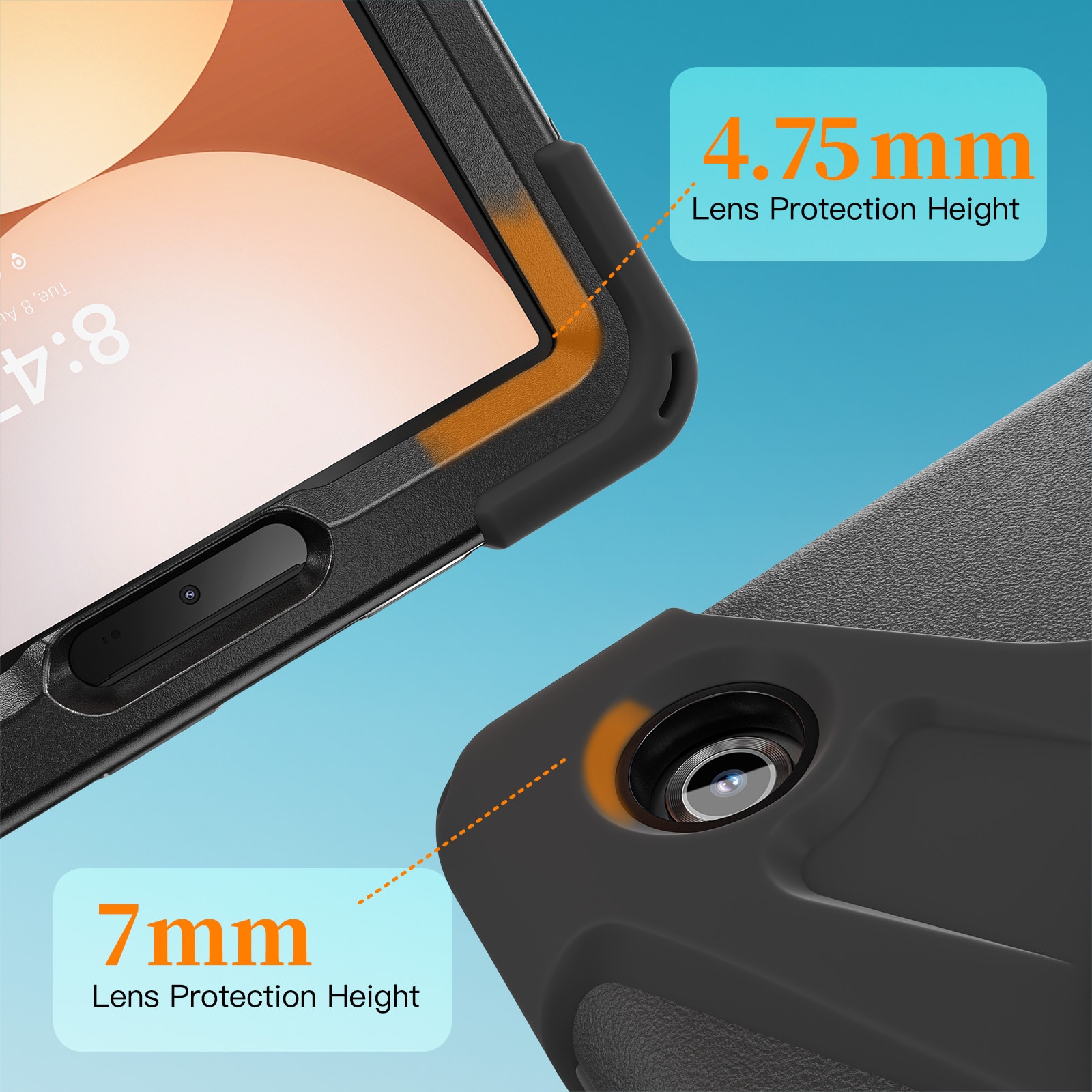 Samsung Galaxy Tab A11 Tøft hybriddeksel med skulderrem Svart