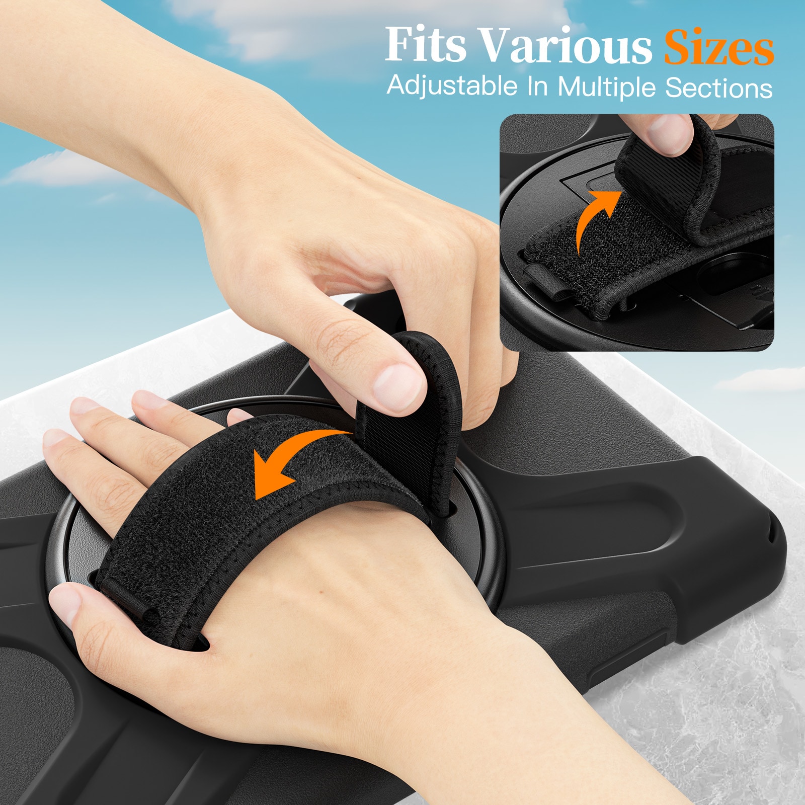 Samsung Galaxy Tab A11 Tøft hybriddeksel med skulderrem Svart