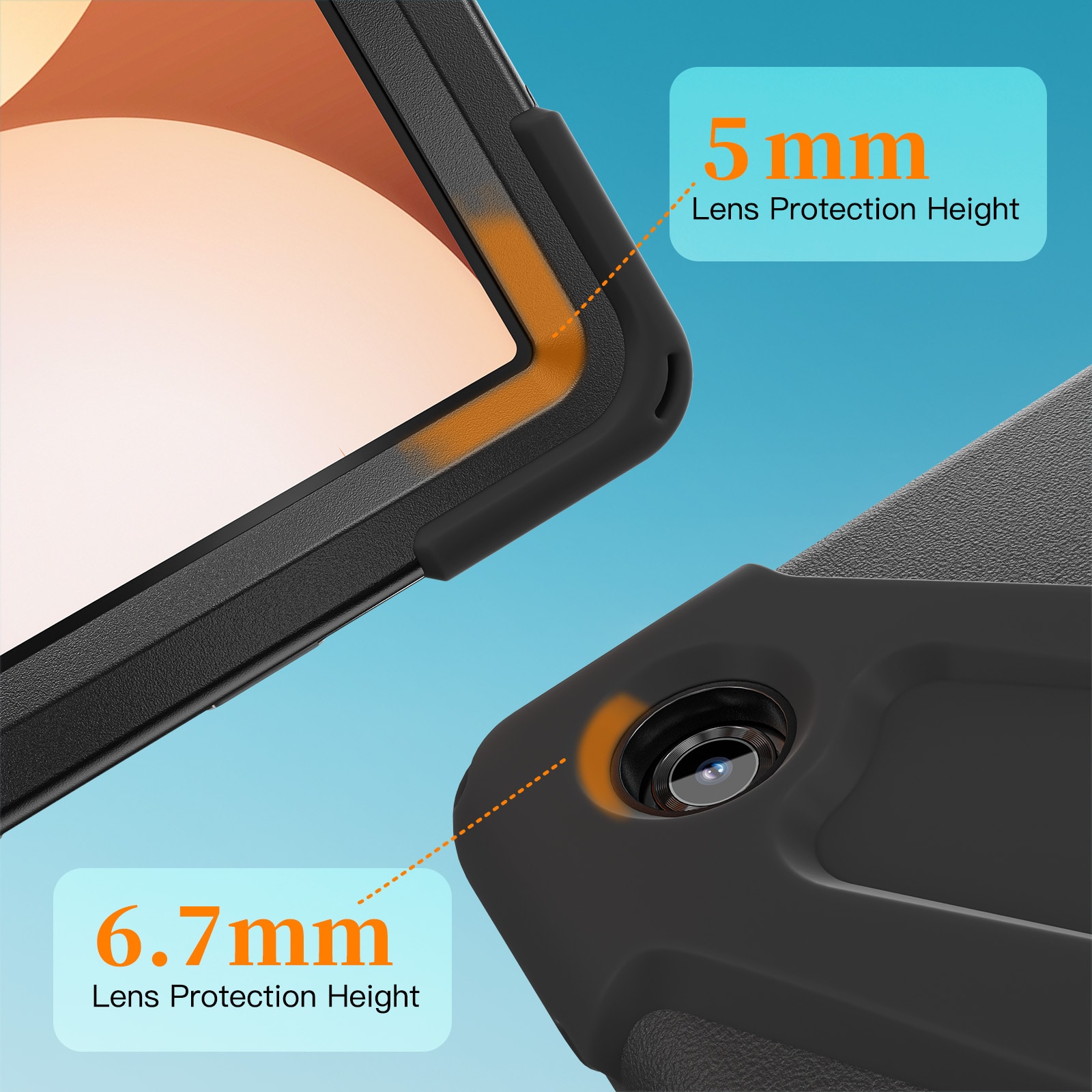 Samsung Galaxy Tab A11 Plus Tøft hybriddeksel med skulderrem Svart