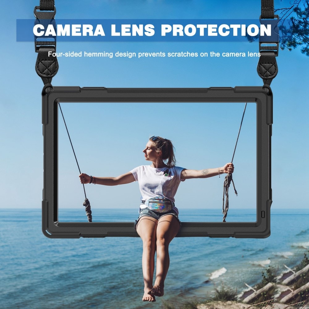 Lenovo Tab P11 Pro (2nd Gen) Tøft hybriddeksel med skulderrem Svart