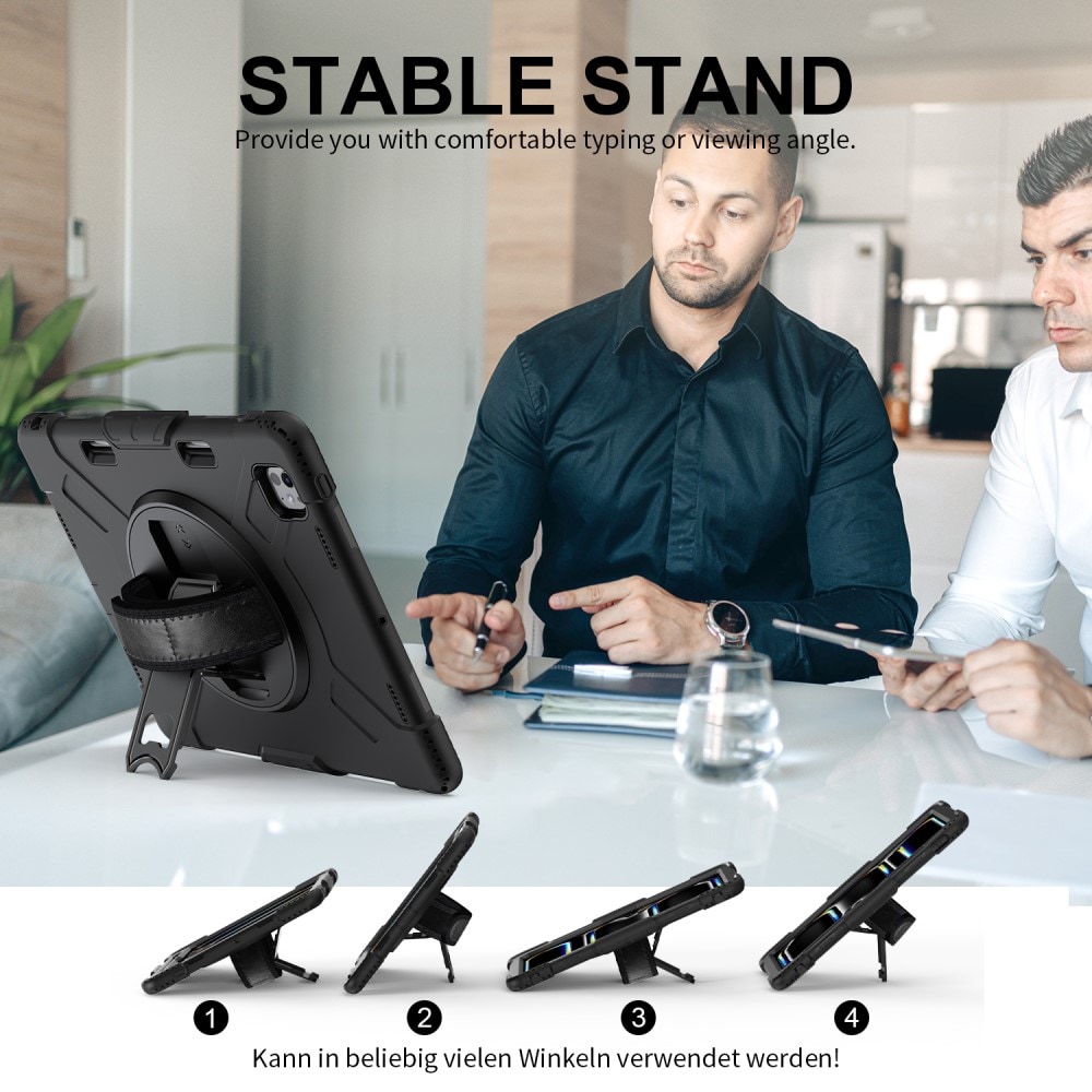 Apple iPad Pro 13 8th Gen (2025) Tøft hybriddeksel med skulderrem Svart