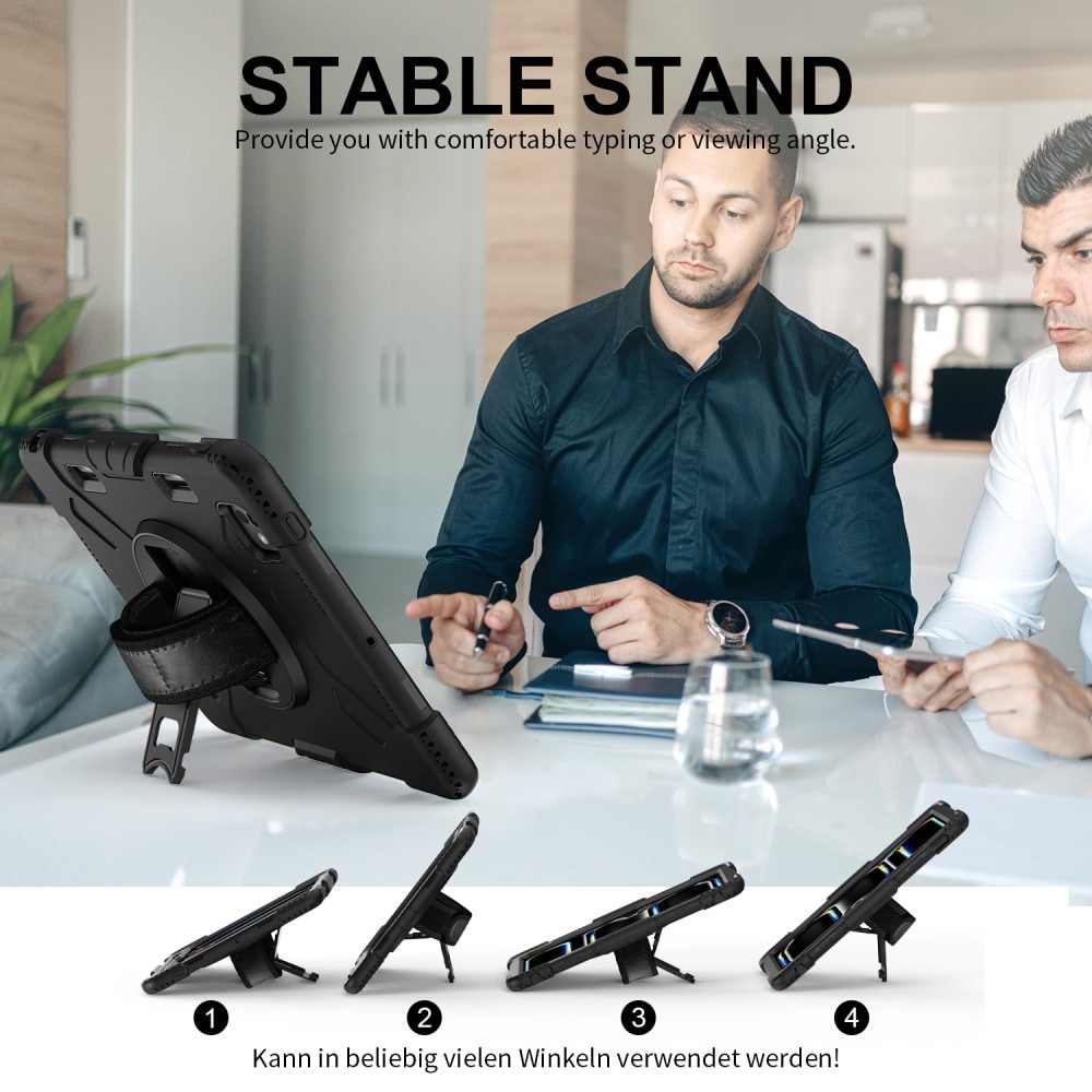 Apple iPad Pro 11 6th Gen (2025) Tøft hybriddeksel med skulderrem Svart