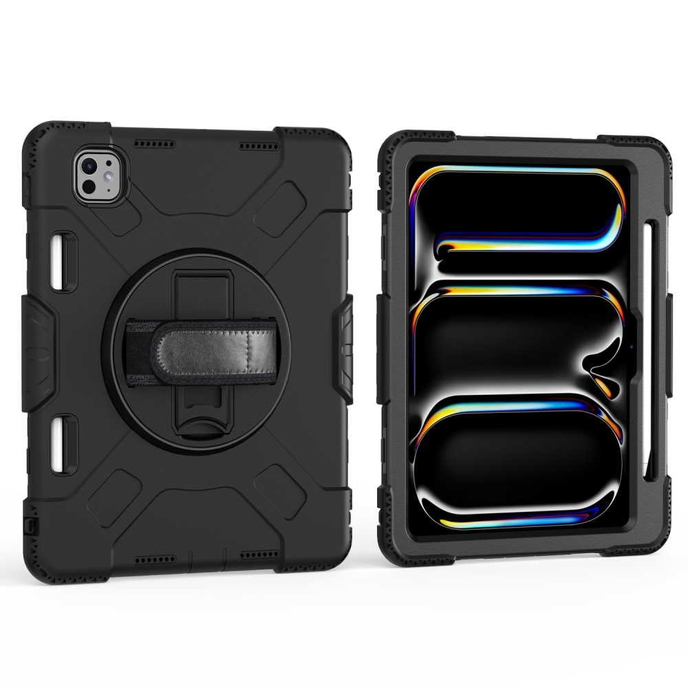 Apple iPad Pro 11 6th Gen (2025) Tøft hybriddeksel med skulderrem Svart