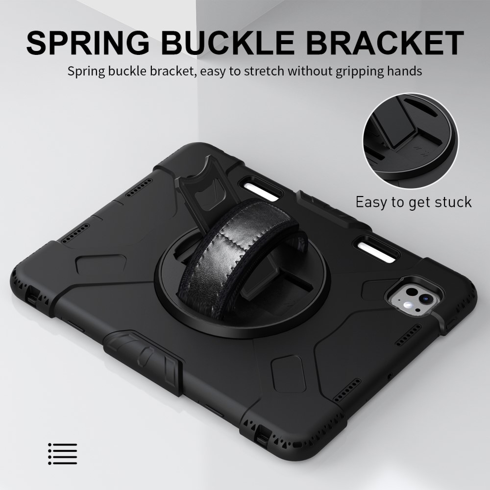 Apple iPad Pro 11 6th Gen (2025) Tøft hybriddeksel med skulderrem Svart