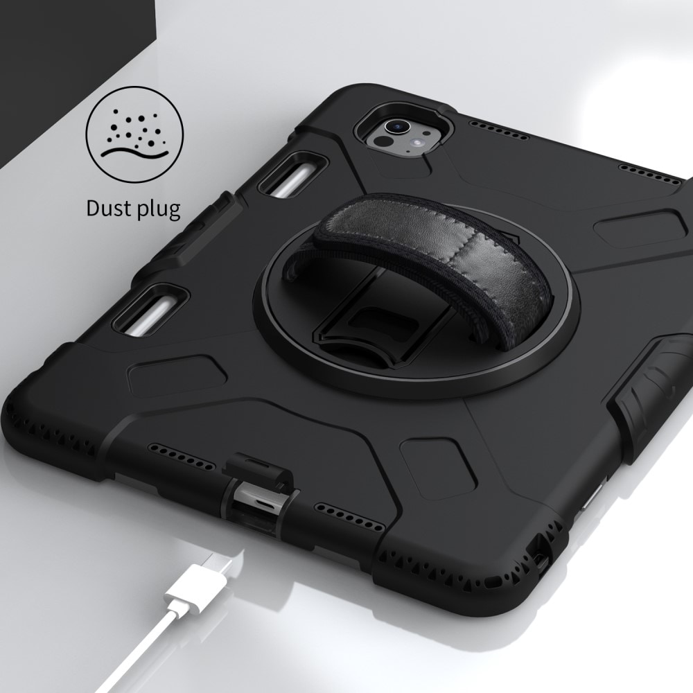 Apple iPad Pro 11 6th Gen (2025) Tøft hybriddeksel med skulderrem Svart