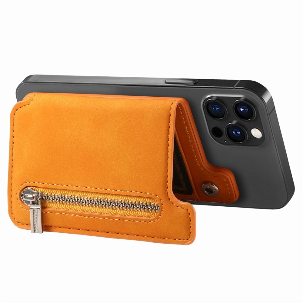 MagSafe-lommebok med glidelås og stativ, Oransje